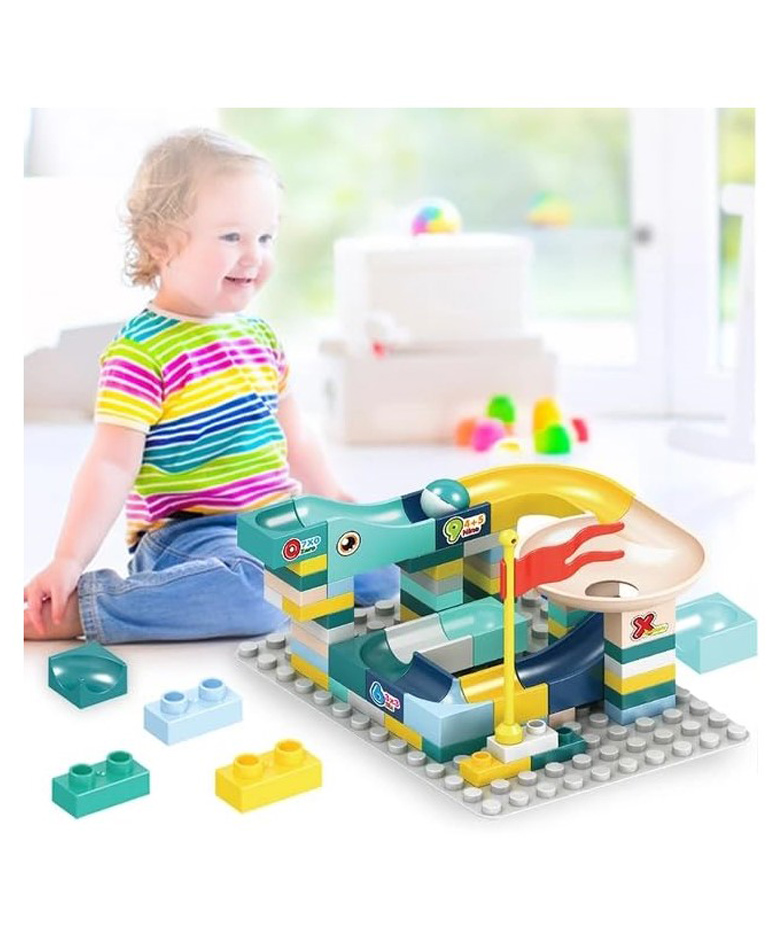 YAMAMA Marble Run Slide Track Building Assembly Blocks Educational Funnel Slide Blocks For Kids - 88 Pieces  (Color May Vary)-image-44