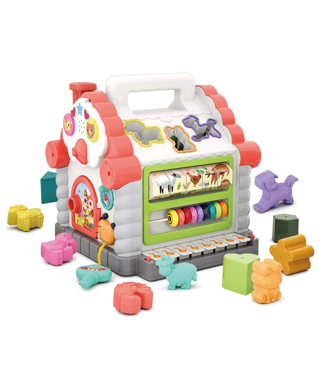 YAMAMA Funny Cottage Shape Sorter Activity House With Musical Piano Colorful And Attractive Learning And Educational Toy For Kids And Babies  - Multicolor-image-25