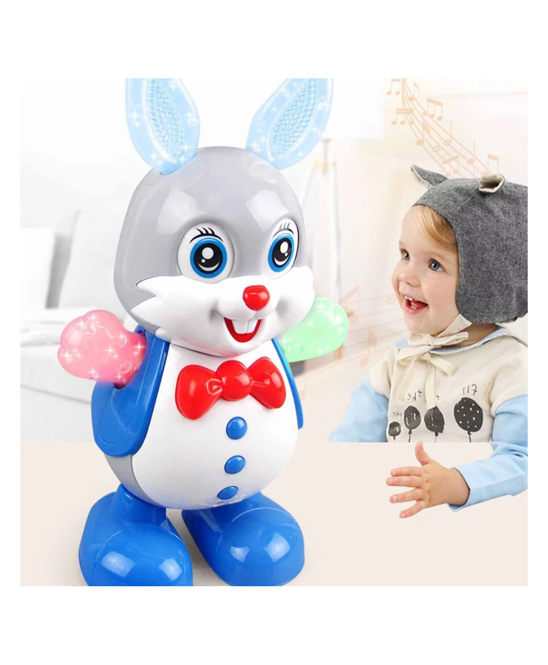 YAMAMA Dancing Rabbit Battery Operated Toy With Lights And Music Entertainment And Interactive Toy For Kids - Multicolor-image-44