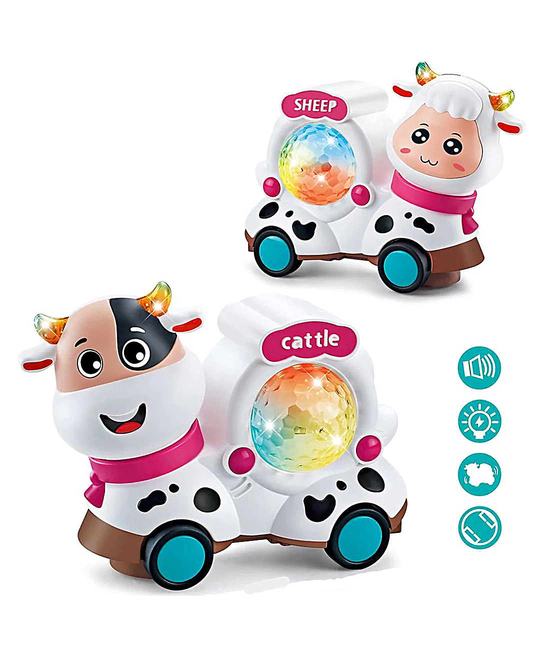 YAMAMA Musical Two-Sided Cattle And Sheep Animal Toy With Light And Music For Kids  Multicolor-picture-24