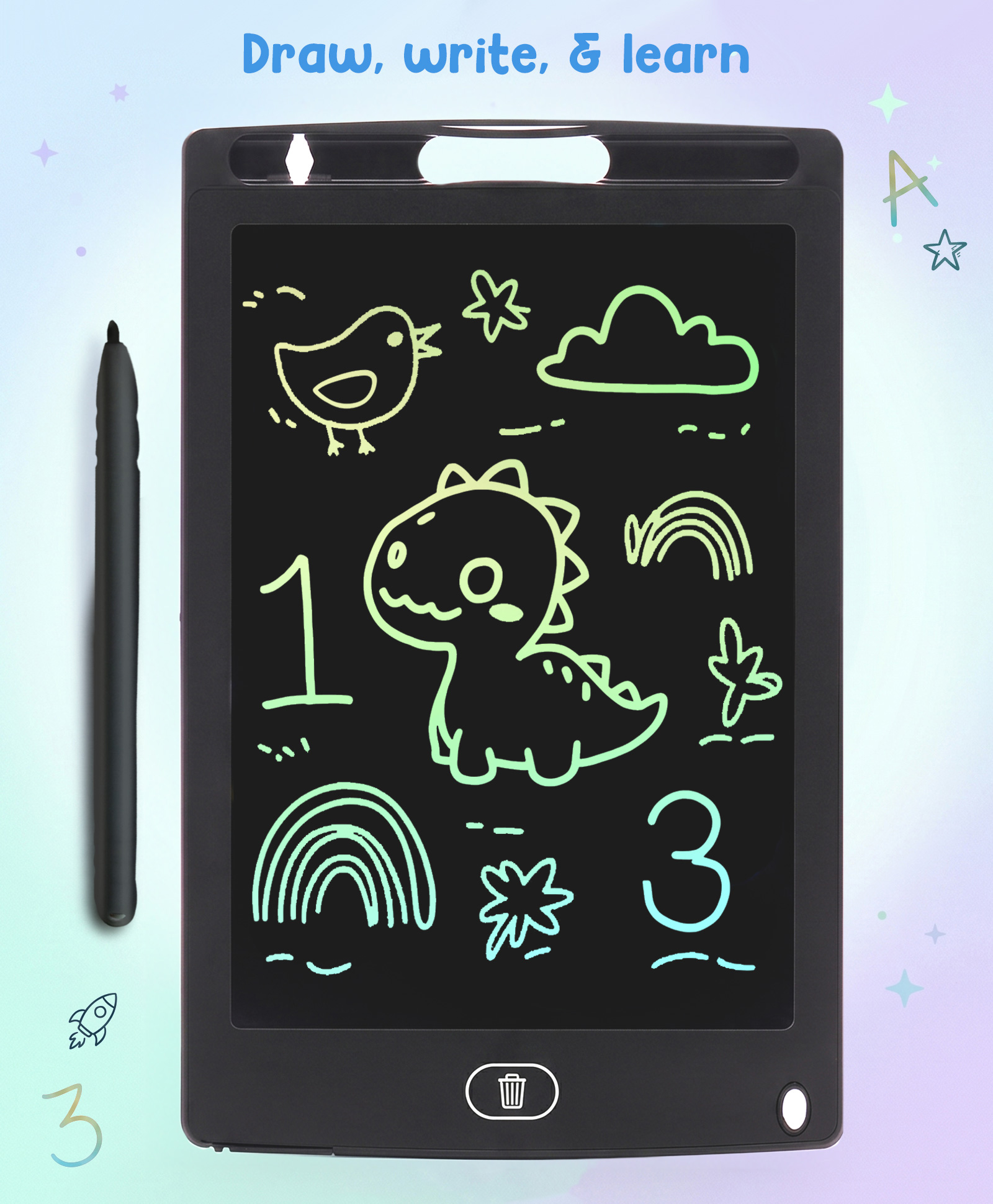 Babyhug LCD Writing Tablet -Black-image-3
