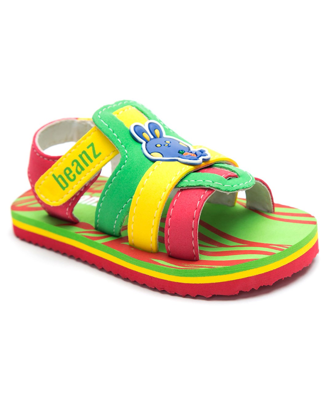 Beanz Unisex Rabbit Applique Detailed Velcro Closure Sandals - Green Red-picture-10