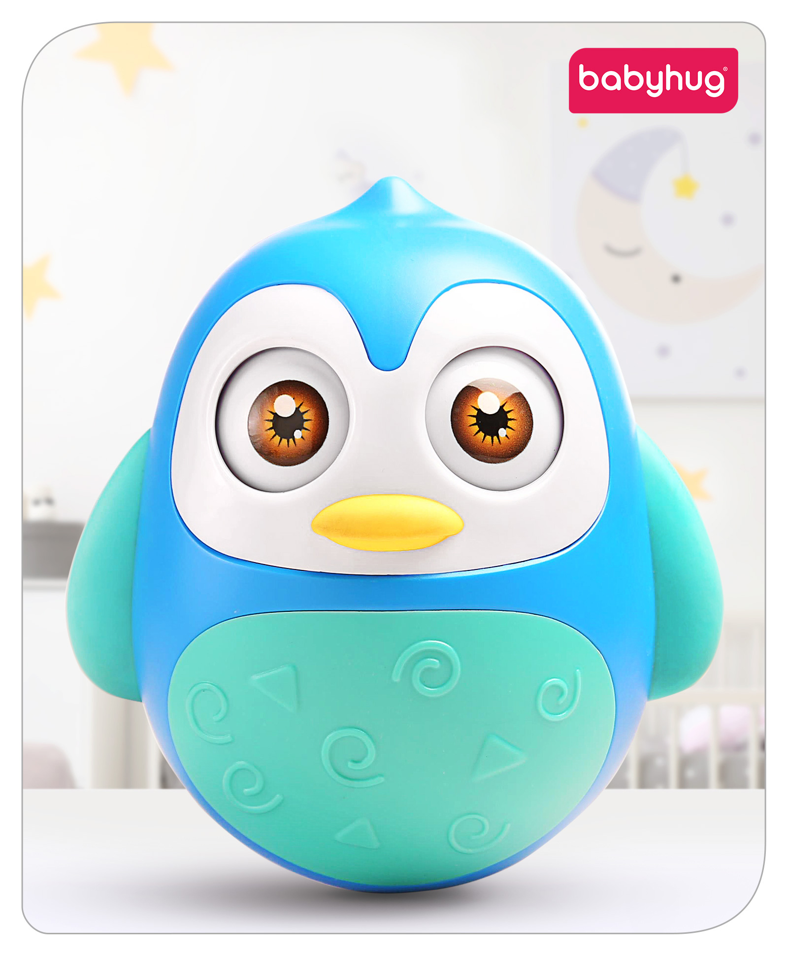 Babyhug Penguin Musical Roly Poly Toy -Blue