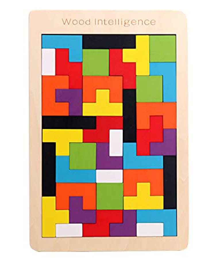 Ji and Ja Wooden Intelligence Tetris Jigsaw Puzzle Set of 40 Pcs Educational Brain Games for Kids Best Gift for All Ages-image-12