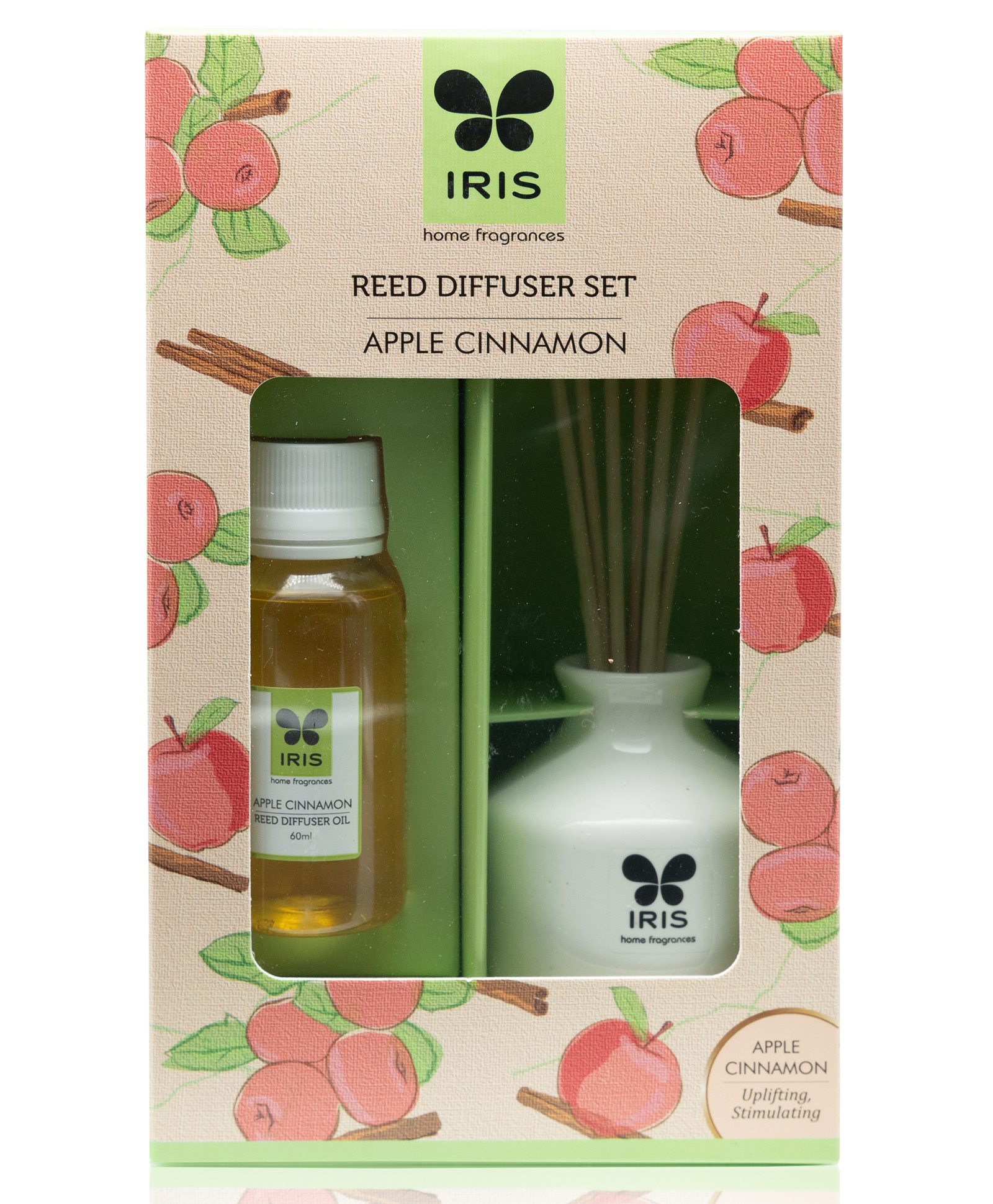 Iris Homefragrances Reed Diffuser With Ceramic Pot 6 Reed Sticks and 60ml Oil Fragrance Apple Cinnamon-picture-21