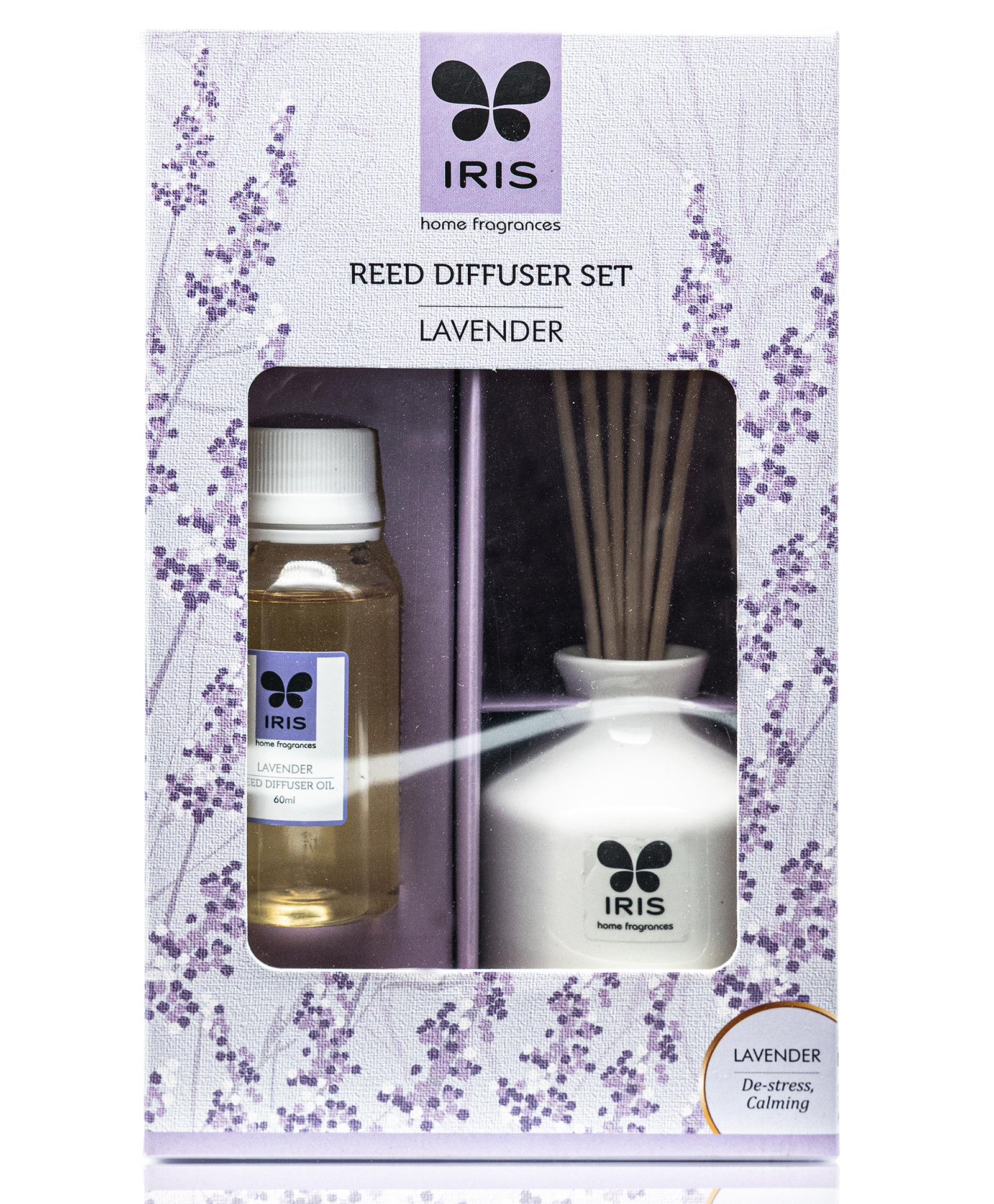 Iris Homefragrances  Reed Diffuser With Ceramic Pot 6 Reed Sticks and 60 ml Oil - Fragrance Lavender-picture-19