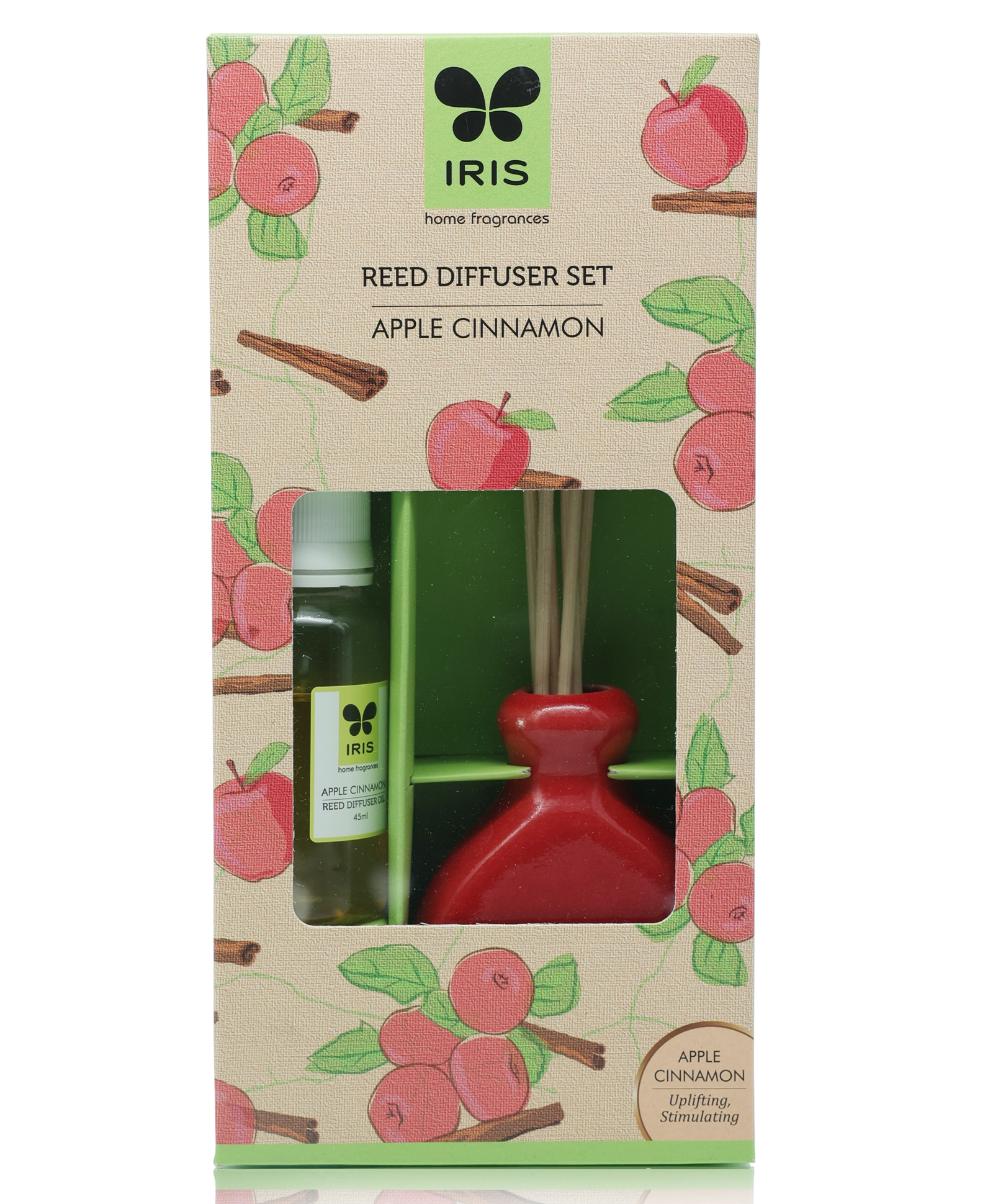 Iris Homefragrances Fragrance Reed Diffuser Set With Oil 45 ml Ceramic Pot and Diffuser Stick - Fragrance Apple Cinnamon-picture-27