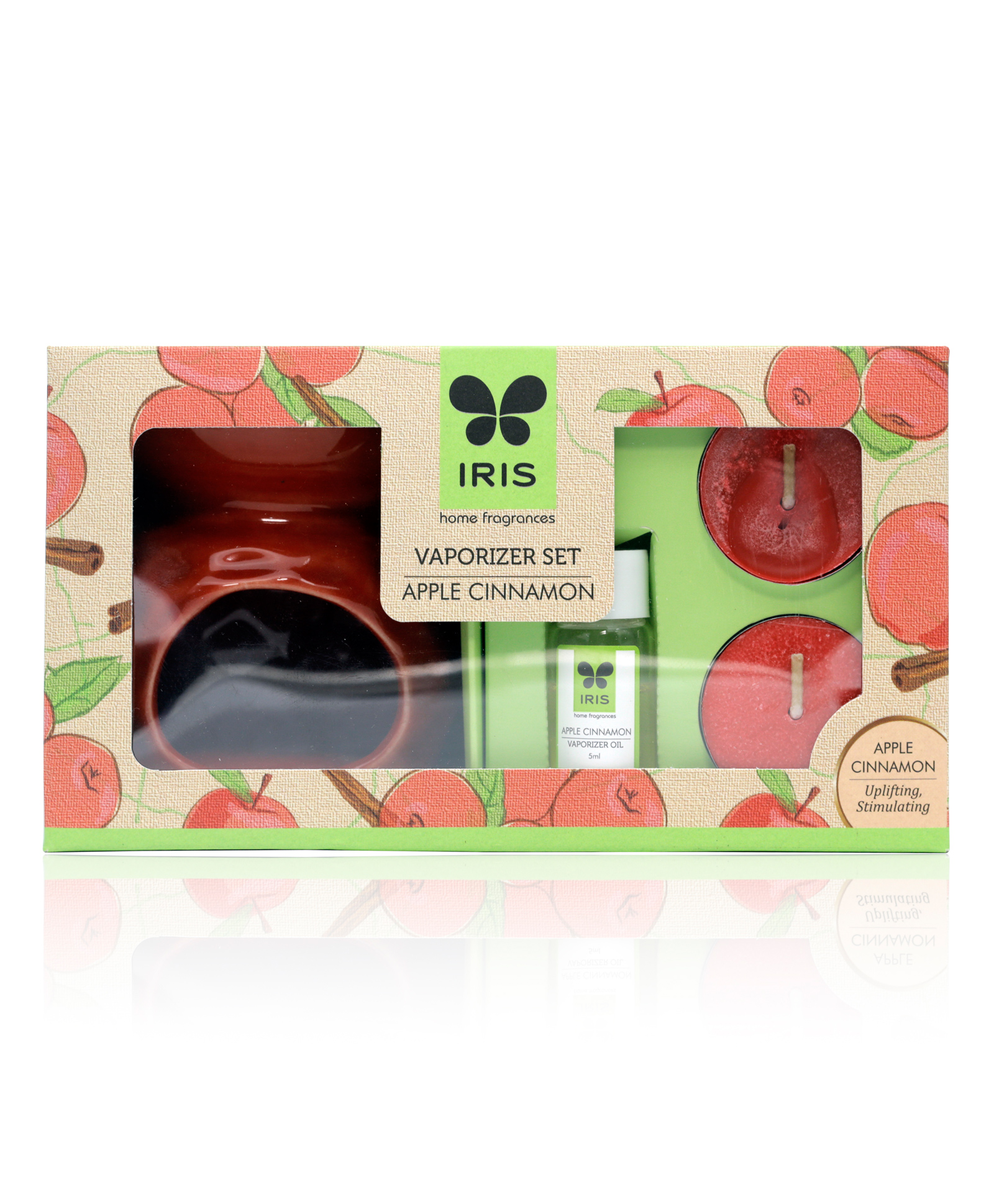 Iris Homefragrances Ceramic Fragrance Vaporizer With 2 Tealights and Apple Cinnamon Oil-picture-23