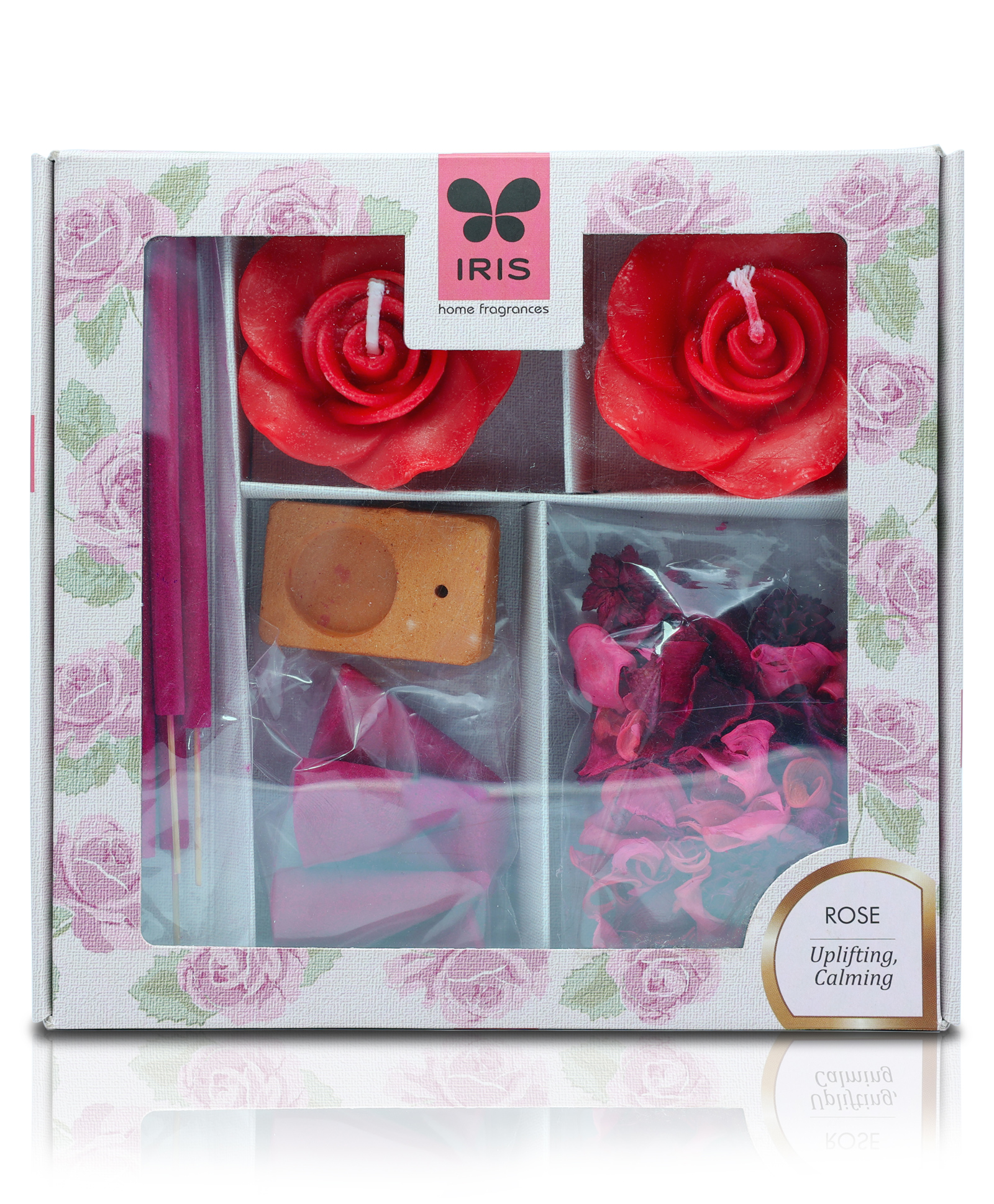 Iris Homefragrances Rose Candle Incense Stick and Potpourri Fragrance Gift Set