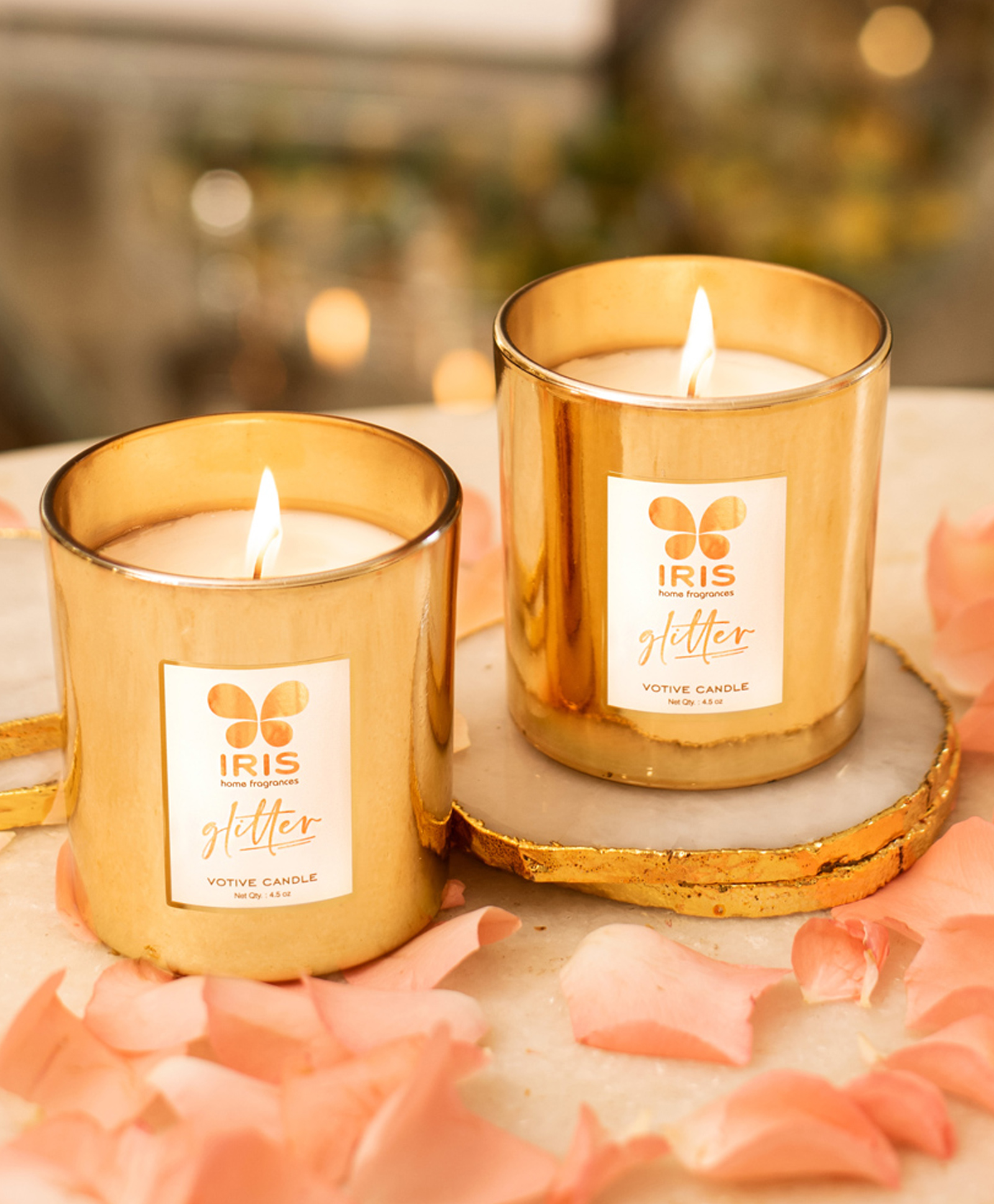 Iris Homefragrances Gold Musk Glitter Votive Candle - 128 g-picture-12