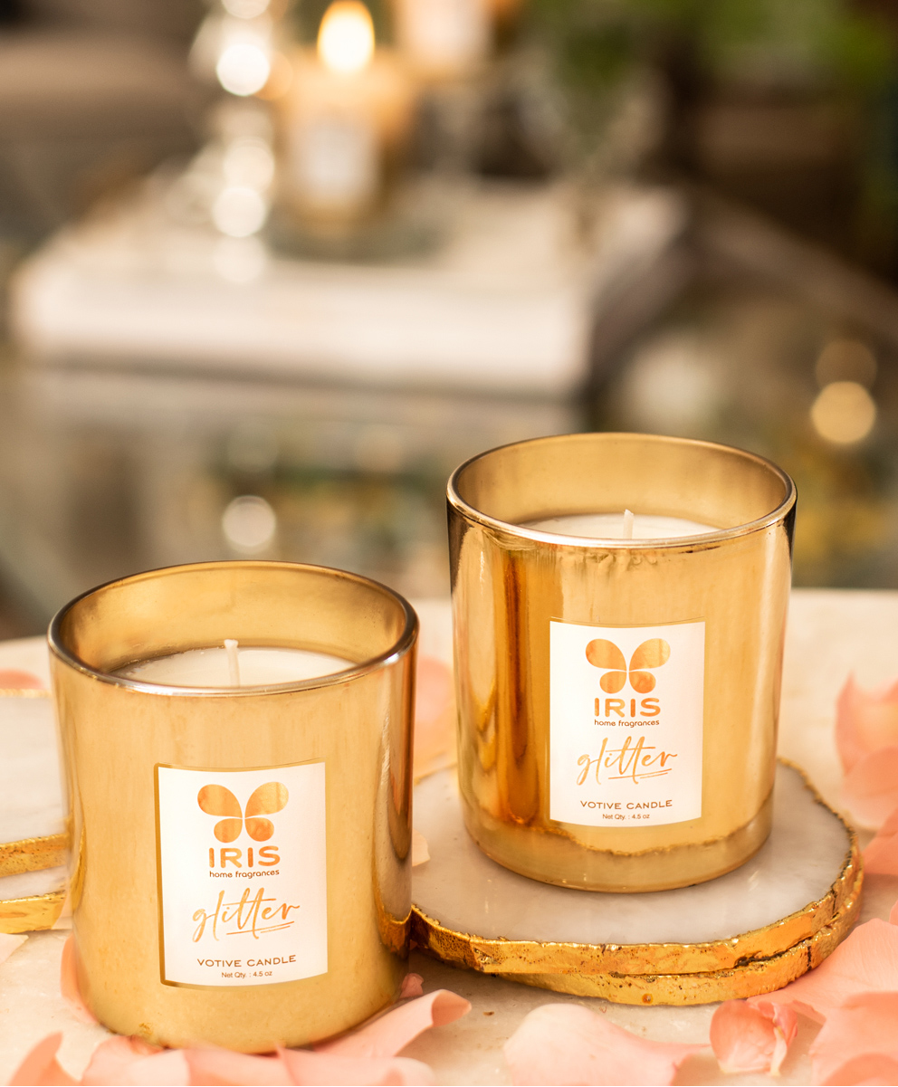 Iris Homefragrances Gold Glass Votive Pack of 2-image-14