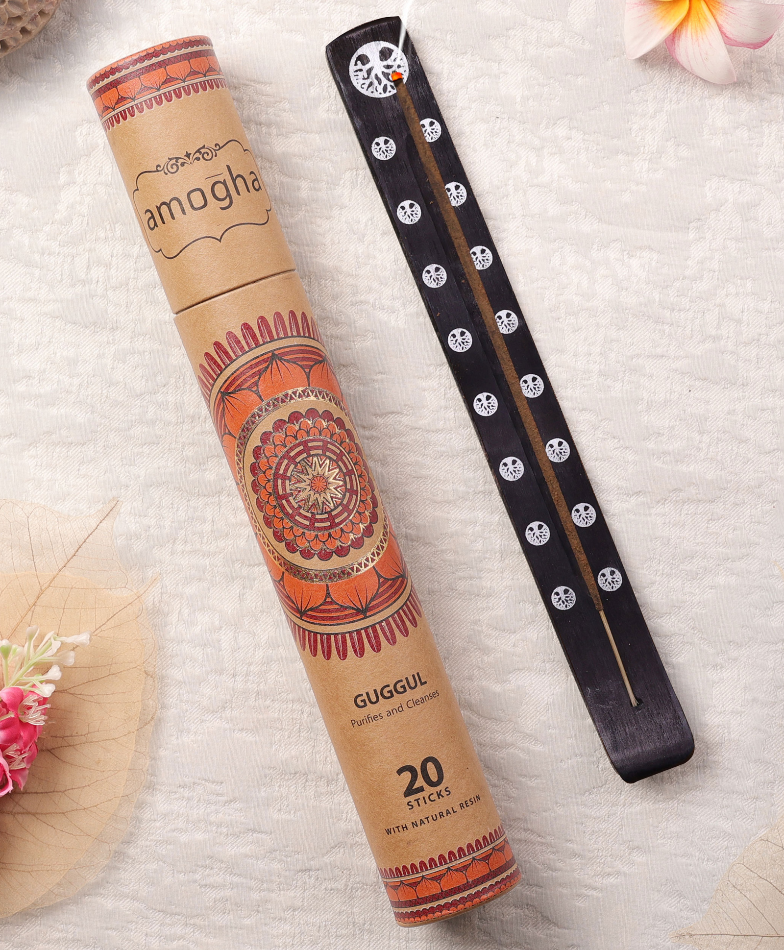Amogha Masala Incense Sticks With Black Ashcatcher - Fragrance Guggul-image-31