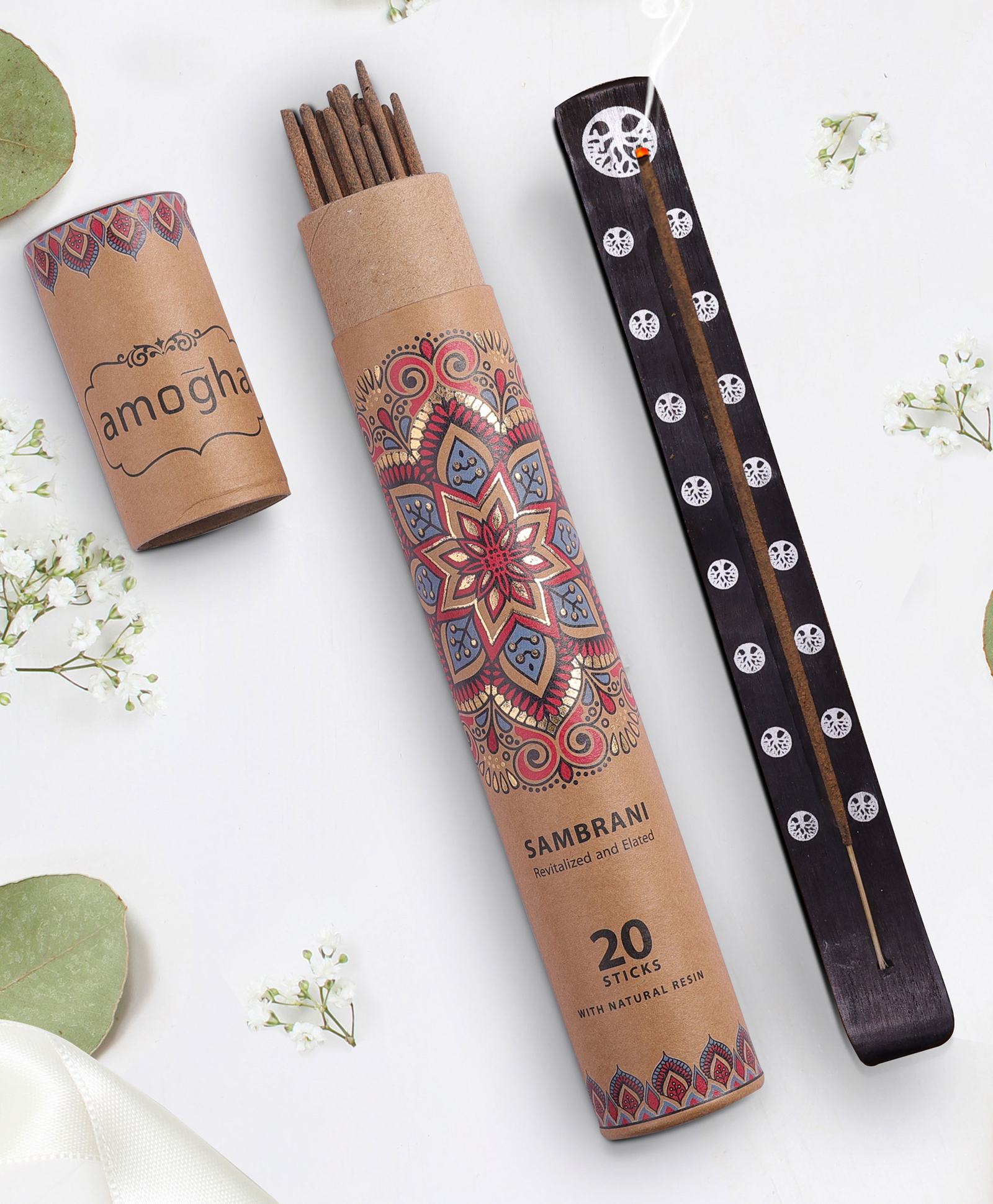 Amogha Masala Incense Sticks With Black Ashcatcher - Fragrance Sambrani-image-30