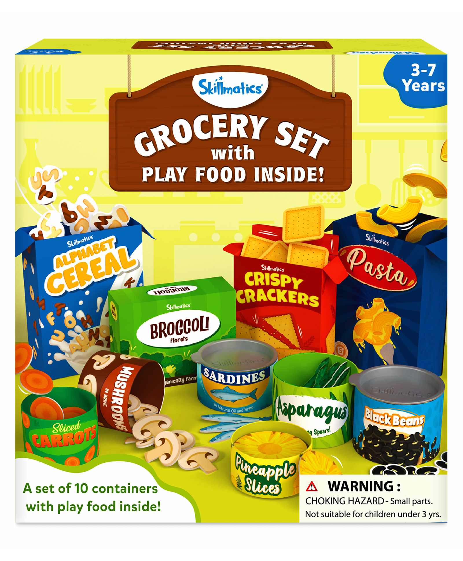 Skillmatics Grocery Set 10 Containers with Play Food Inside 100+ Pieces - Multicolour-picture-17