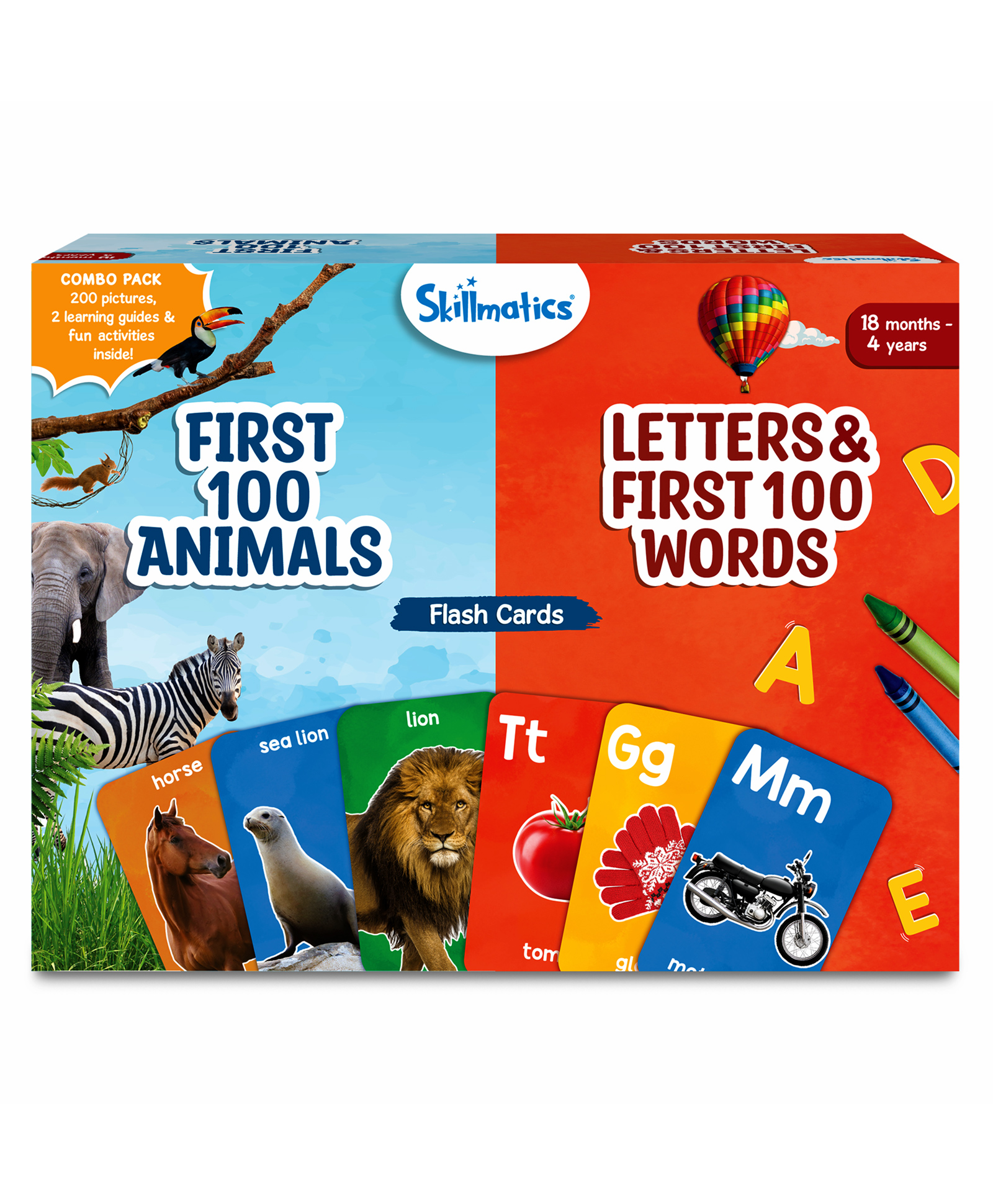 Skillmatics Thick Flash Cards Combo for Toddlers - Montessori Toys & Educational Games 100 cards - Mulitcolour-image-48