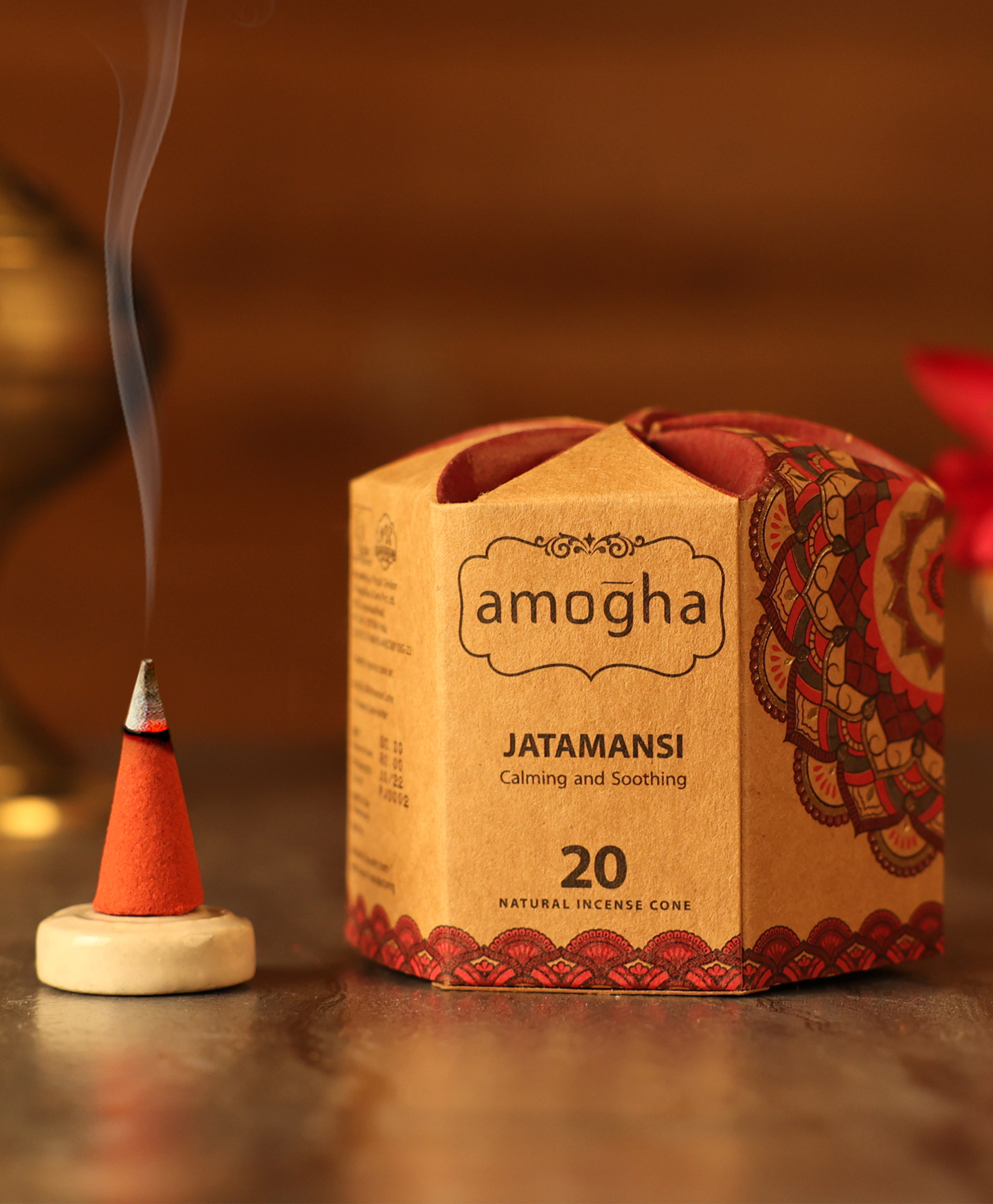 Amogha Incense Cone In A Hexa Krafted Box - Fragrance Jatamansi
