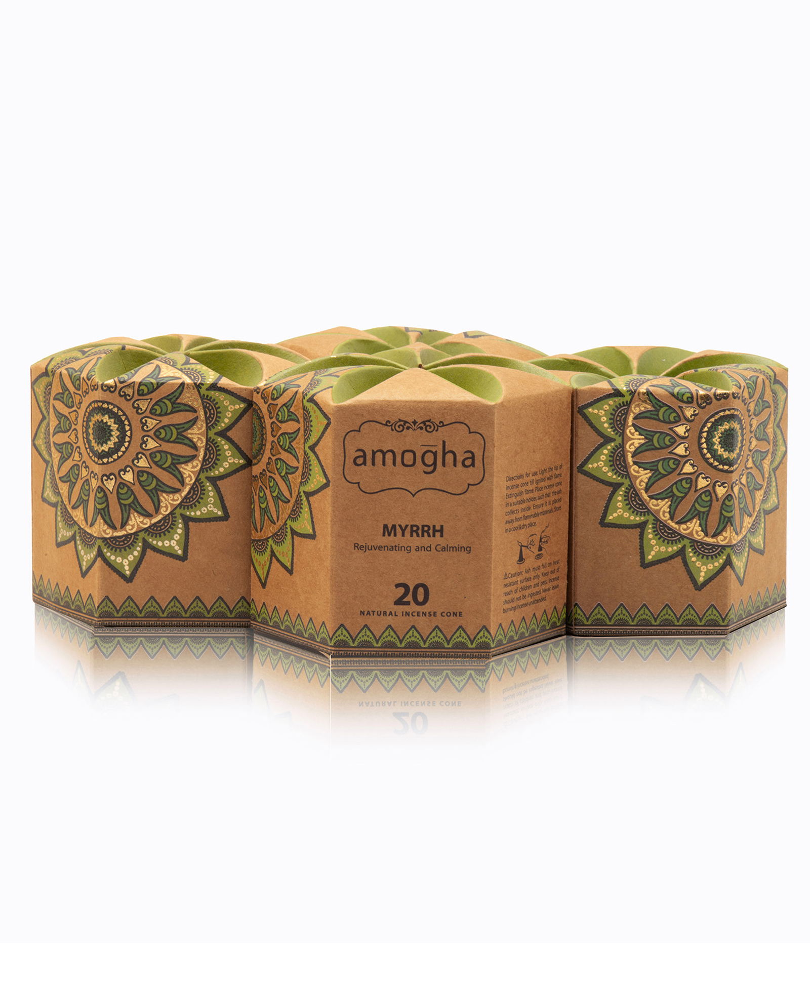 Amogha Incense Cone in a Hexa Crafted Box - Fragrance Myrrh-picture-23