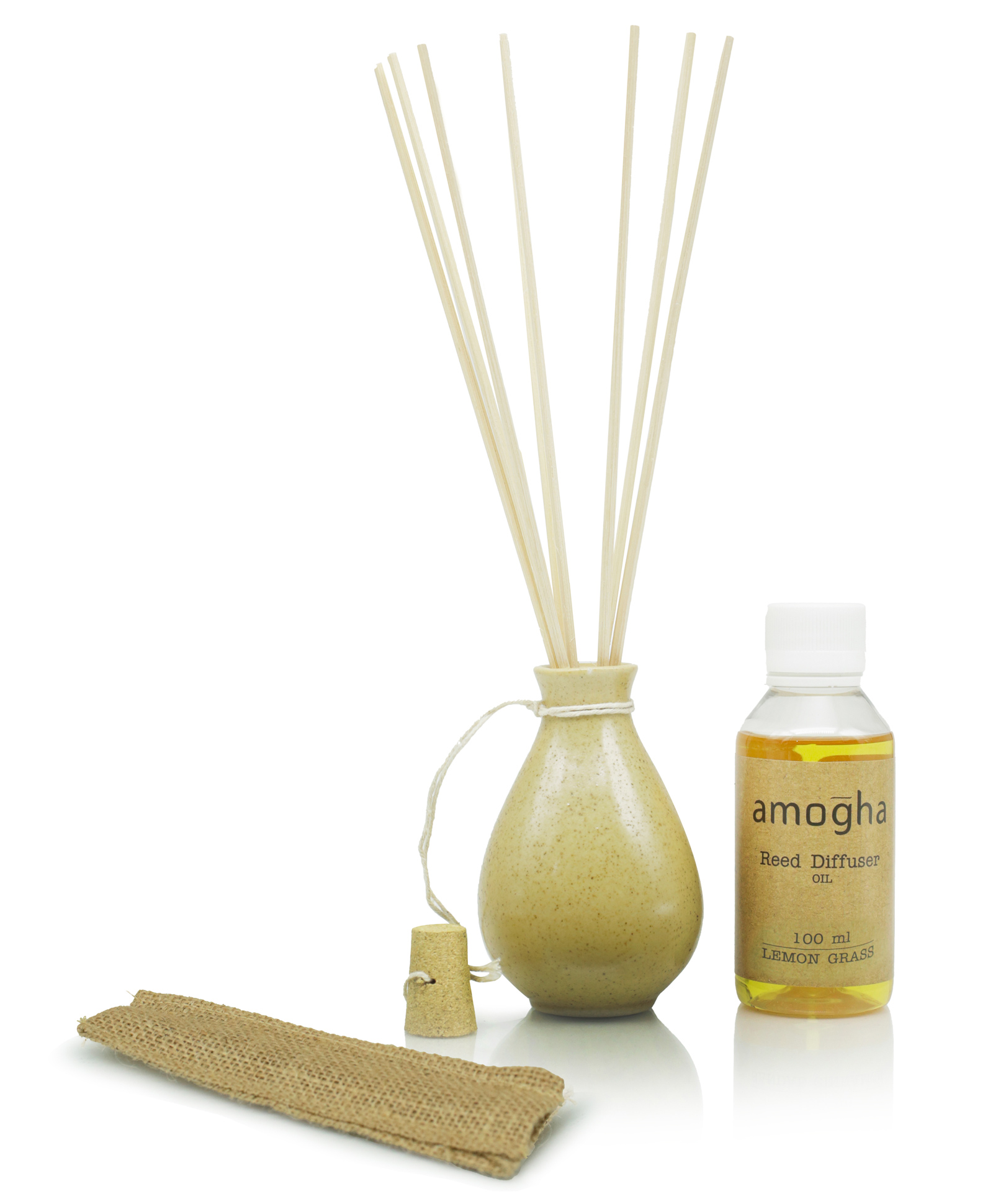Amogha Lemon Grass Reed Diffuser with 100ml oil and 8N reed Sticks-picture-25