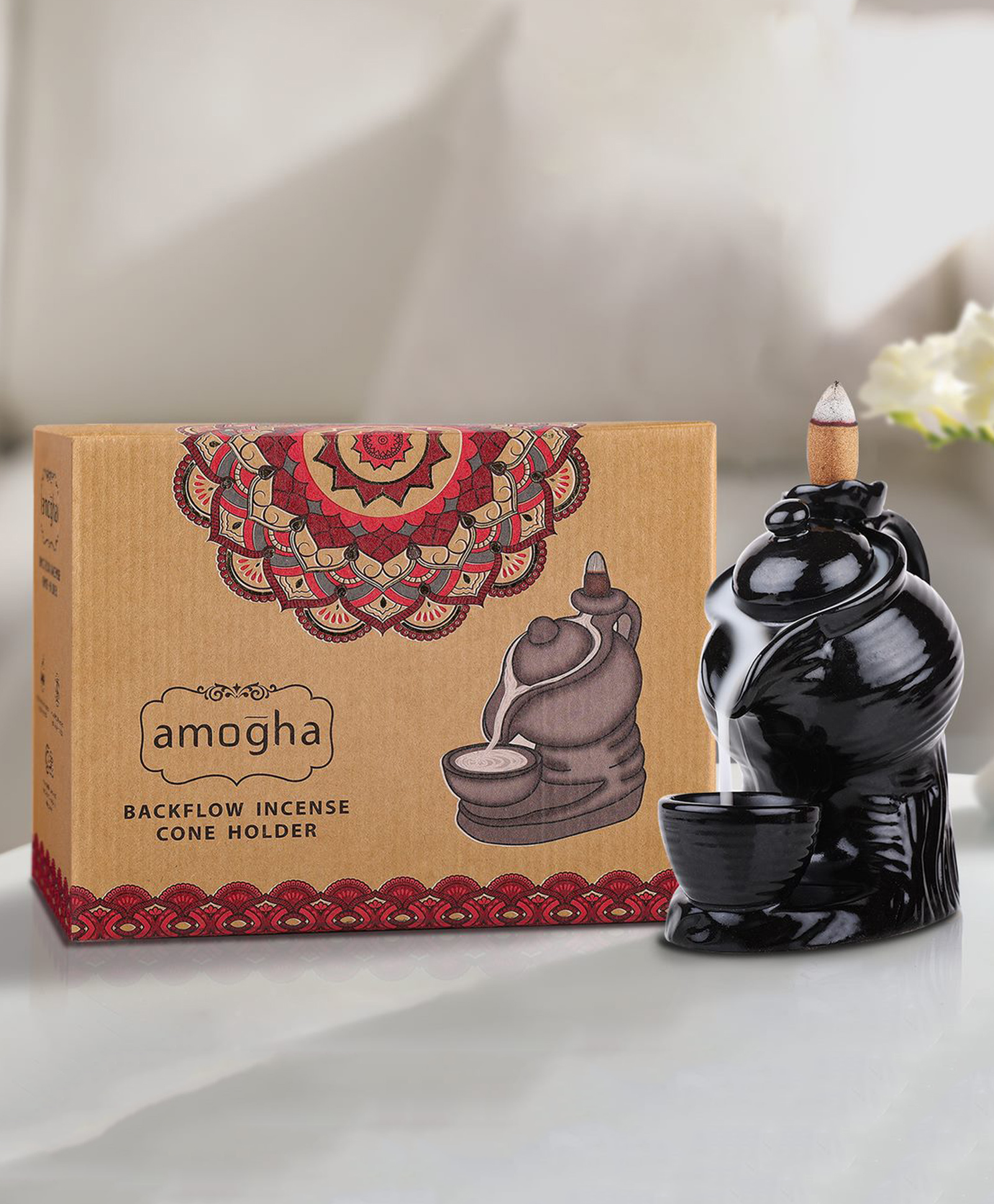 Amogha Backflow Incense Cone Holder - Teapot-picture-21