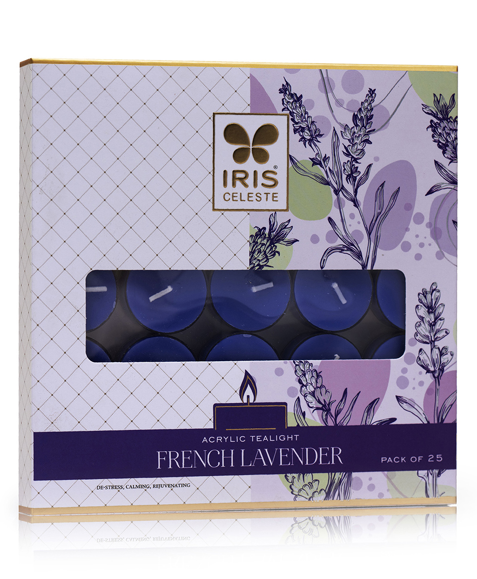 Iris Celeste Acrylic Tealights with French Lavender Fragrance - Set of 25 Tealights-picture-22