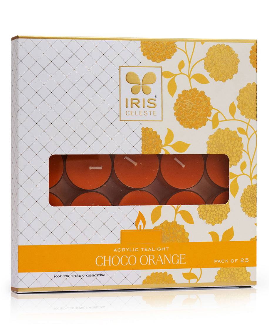 Iris Celeste Acrylic Tealights with Choco Orange Fragrance - Set of 25 Tealights-image-41