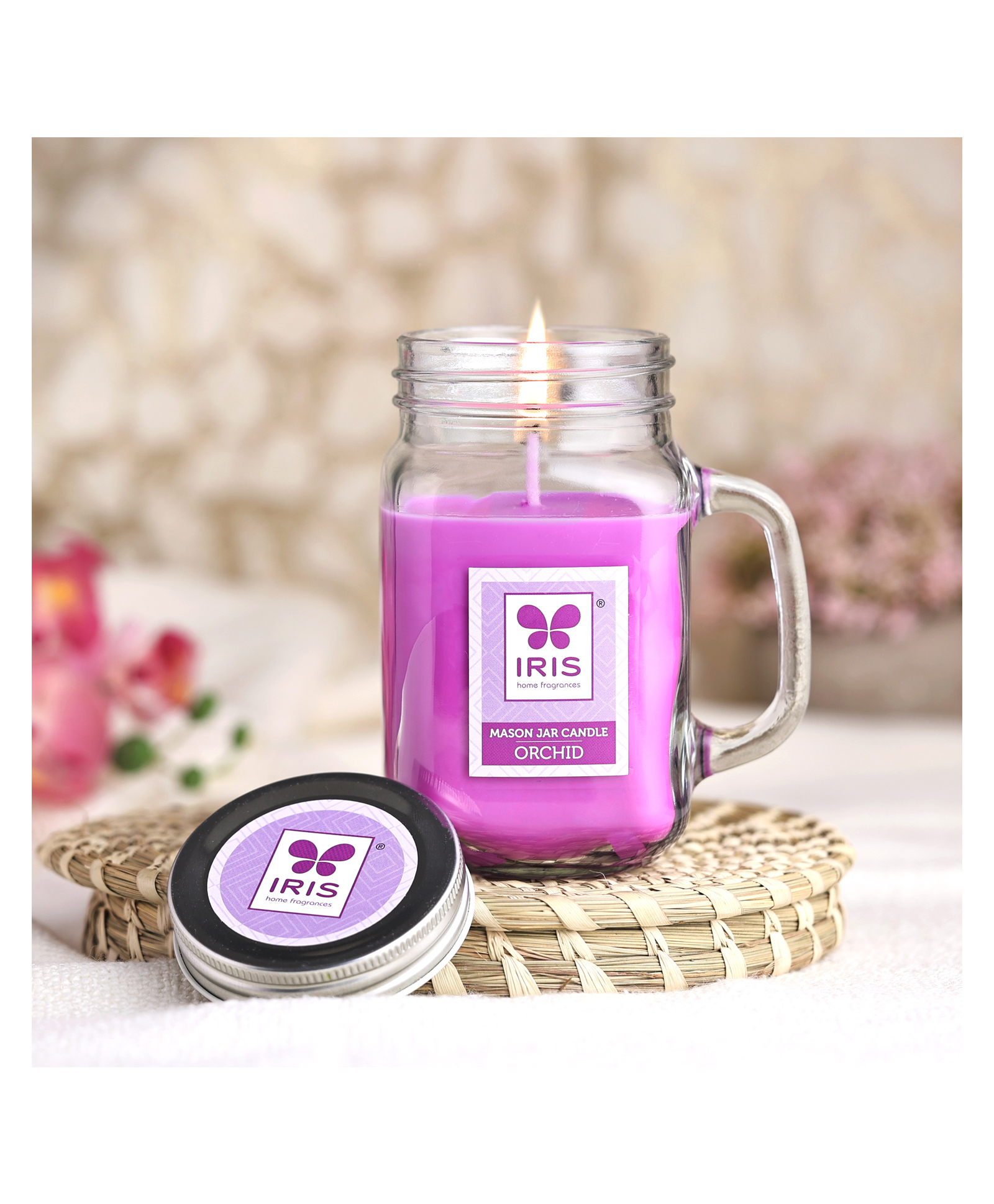 Iris HomeFragrances Orchid Mason Jar Candle - 310g-picture-7