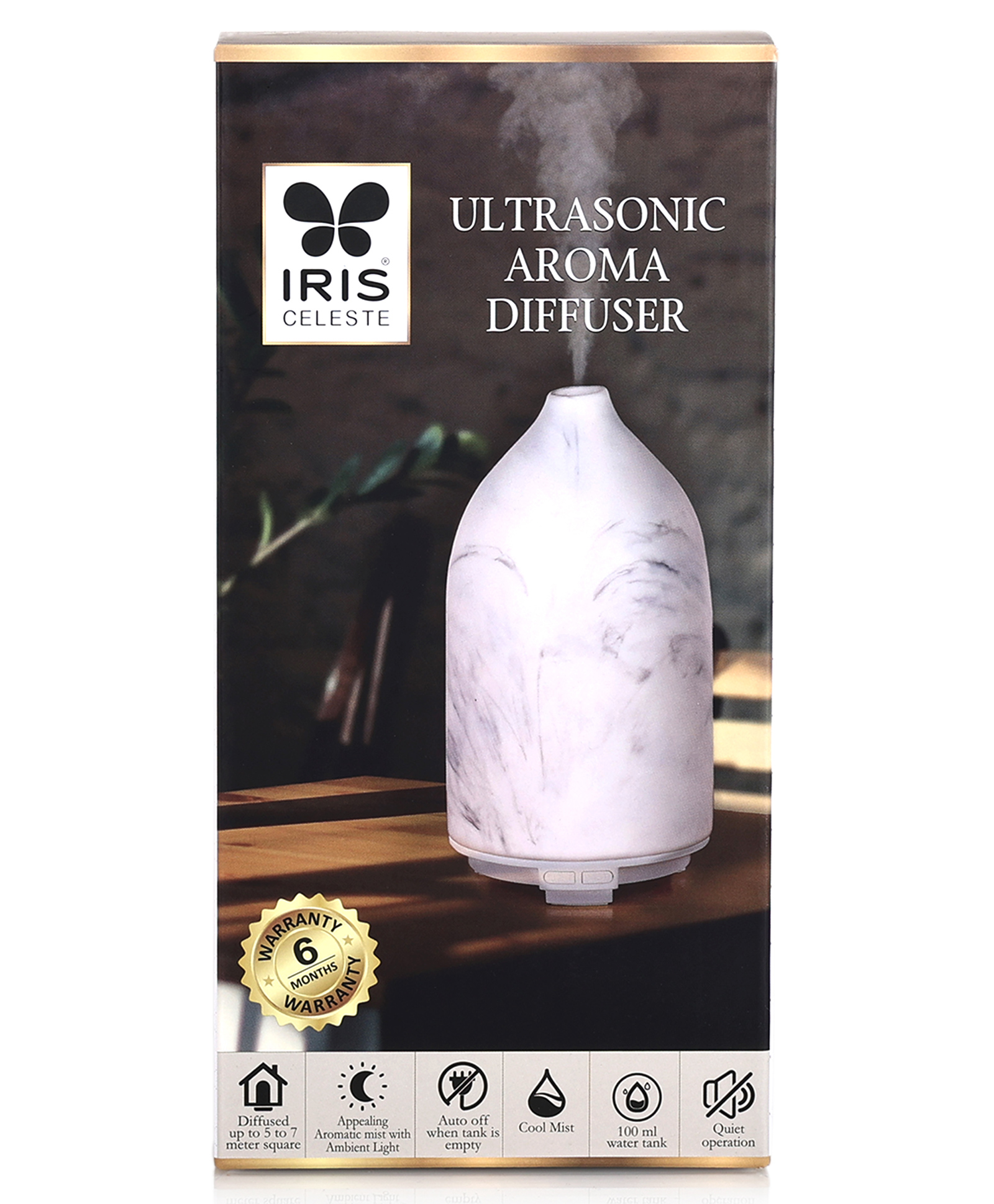 Iris Celeste Ultrasonic Aroma Diffuser - White-image-17