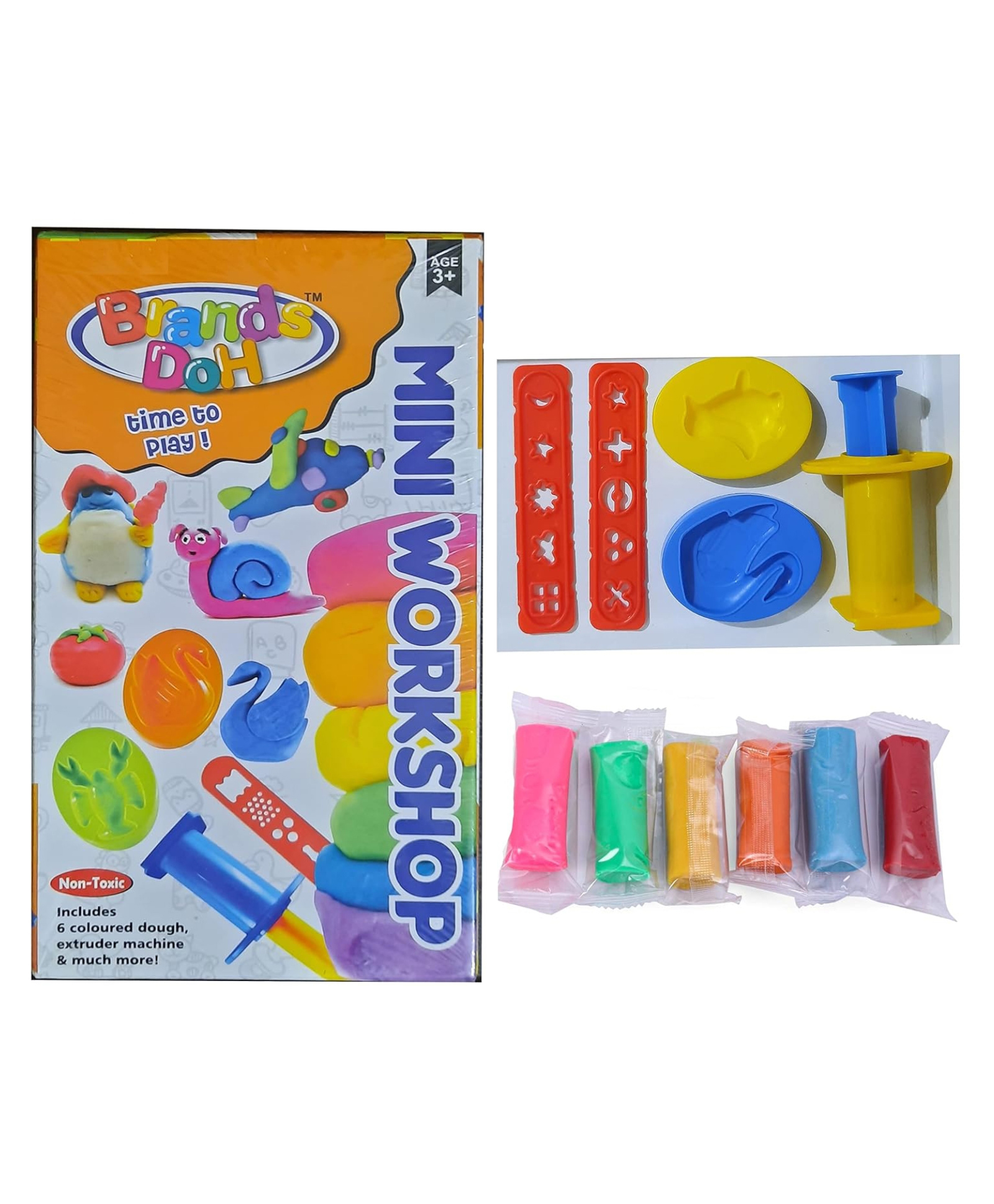 Paper Moon DIY Dough Play Set with Moulds and Accessories for Kids 6 clays and 5 accessories - Multicolor-image-33