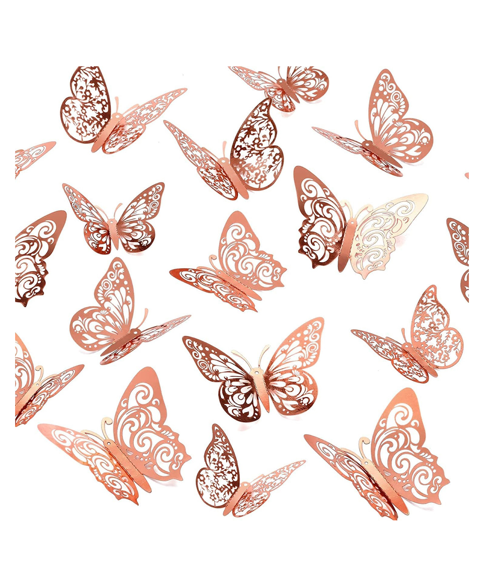 Bubble Trouble 3D Rose Gold Butterflies for Wall Décor for Your House Rose Gold - Pack of 12-picture-10