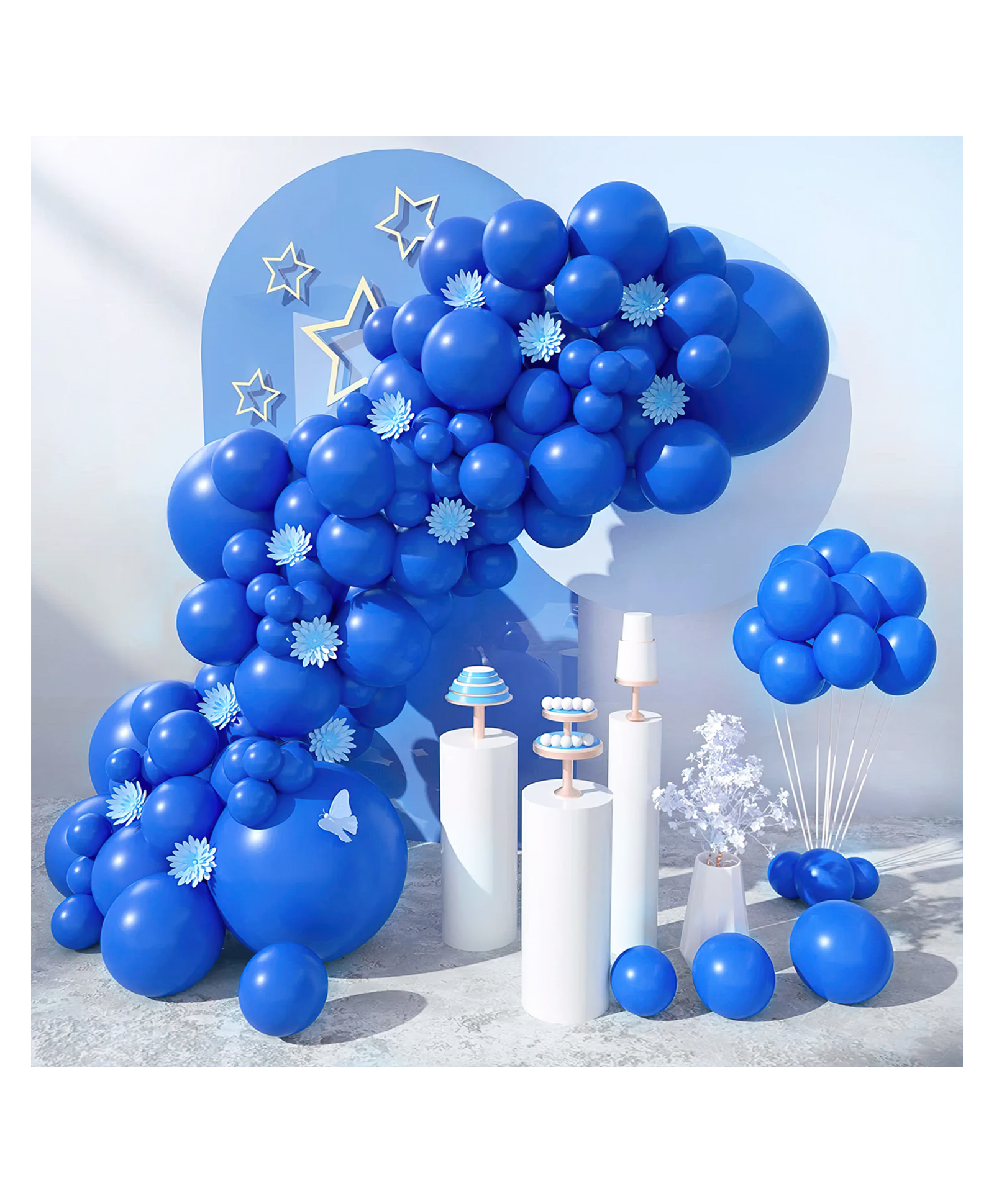 Bubble Trouble Blue metallic balloons for decoration (pack of 100pcs) blue Pack of -100-image-11