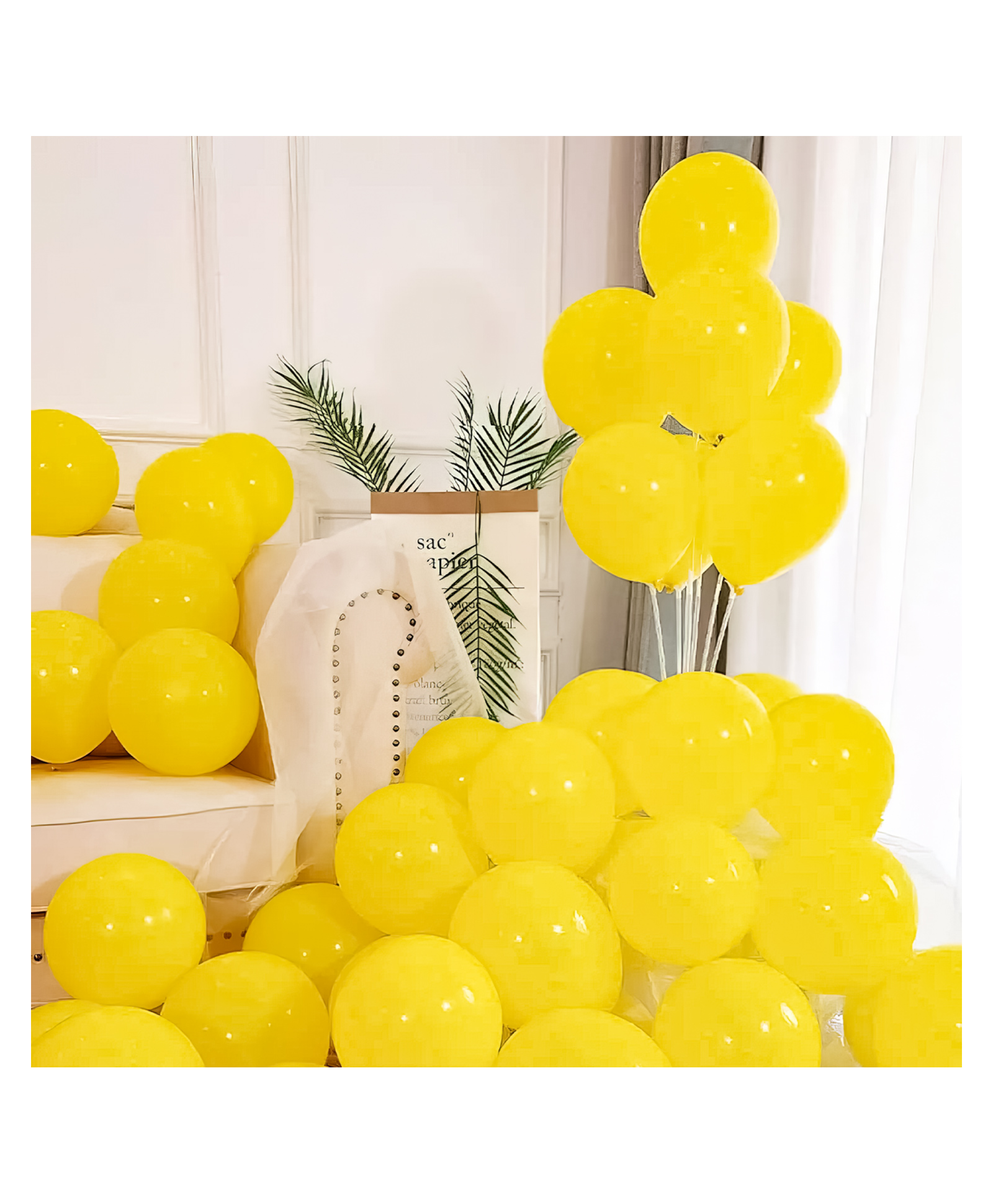 Bubble Trouble Yellow Metallic balloons for Party decoration-100pcs Yellow Pack of -100-image-18