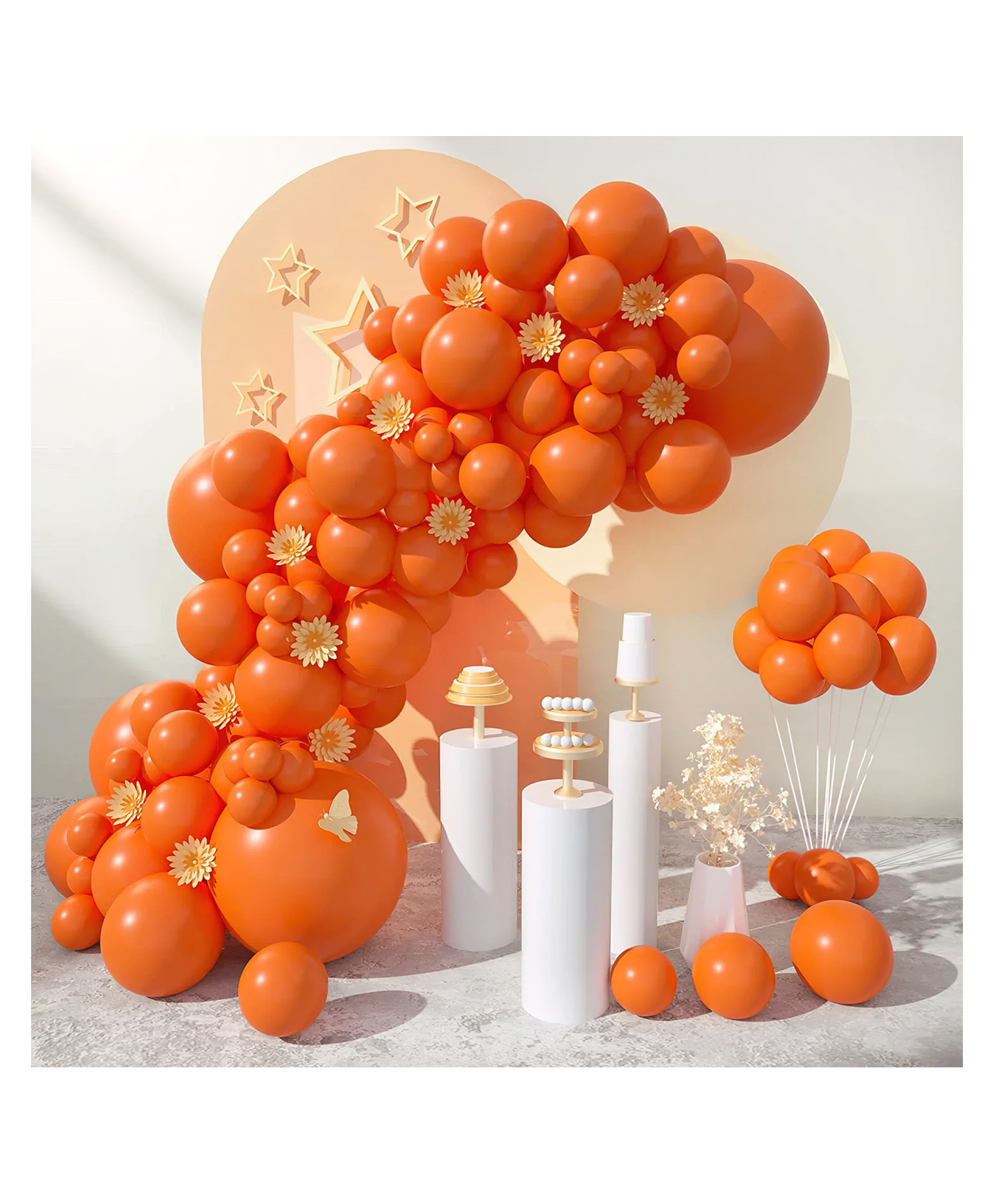 Bubble Trouble Orange metallic balloons for Party decoration-100 pcs Orange  Pack of -100-image-2