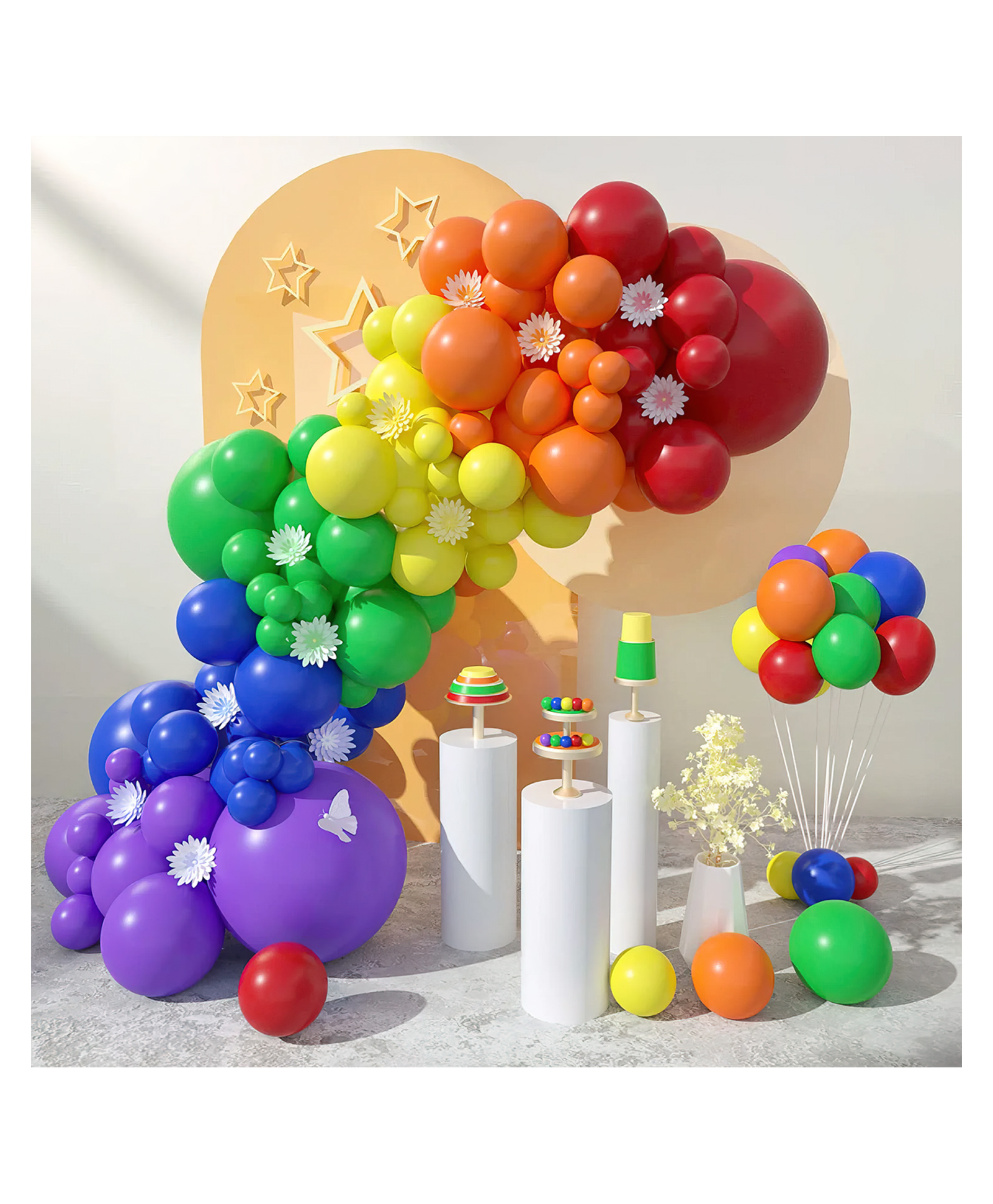 Bubble Trouble Rainbow Theme Balloons for decoration-100pcs Rainbow  Pack of -100-image-35