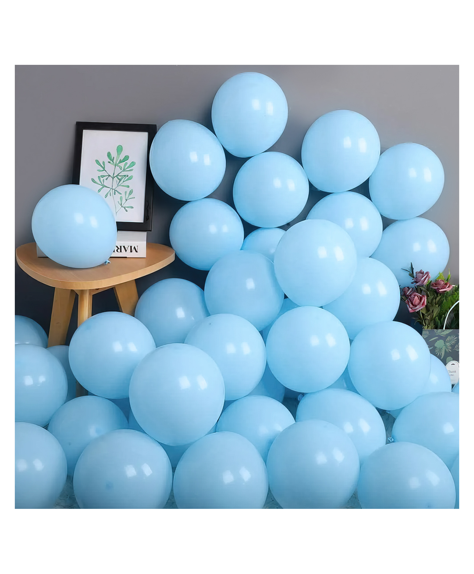 Bubble Trouble Pastel Blue Balloons decoration for boys pack of 100 pcs blue Pack of -100-image-47