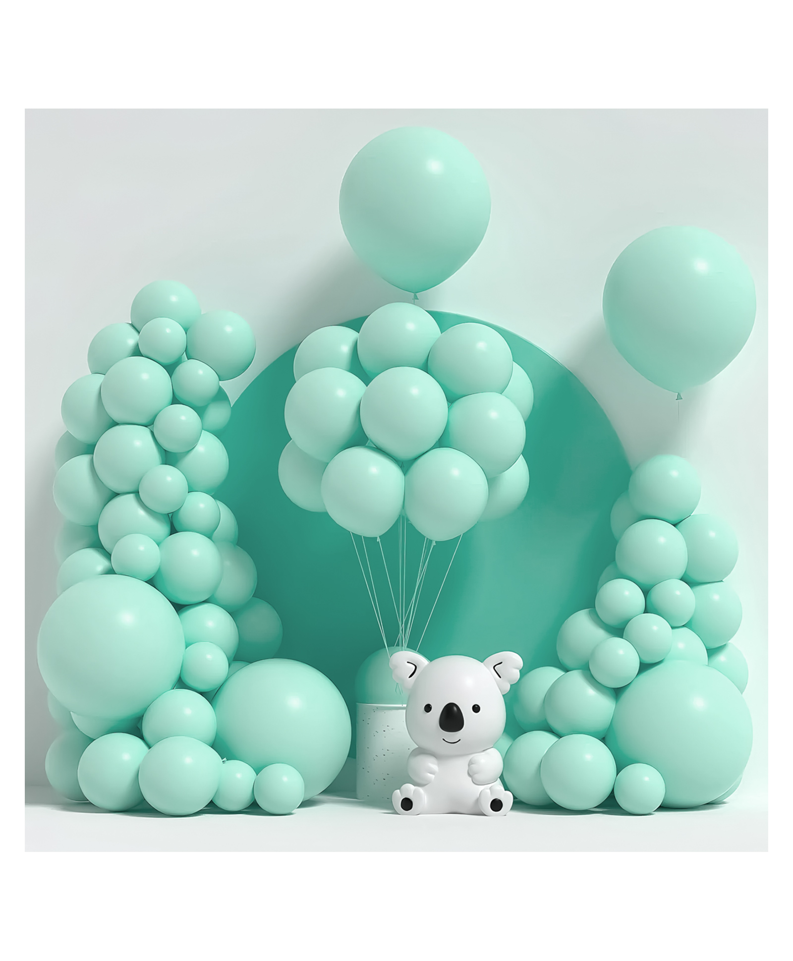 Bubble Trouble Pastel Mint Green Balloons party decoration-100pcs mint Pack of -100-image-2