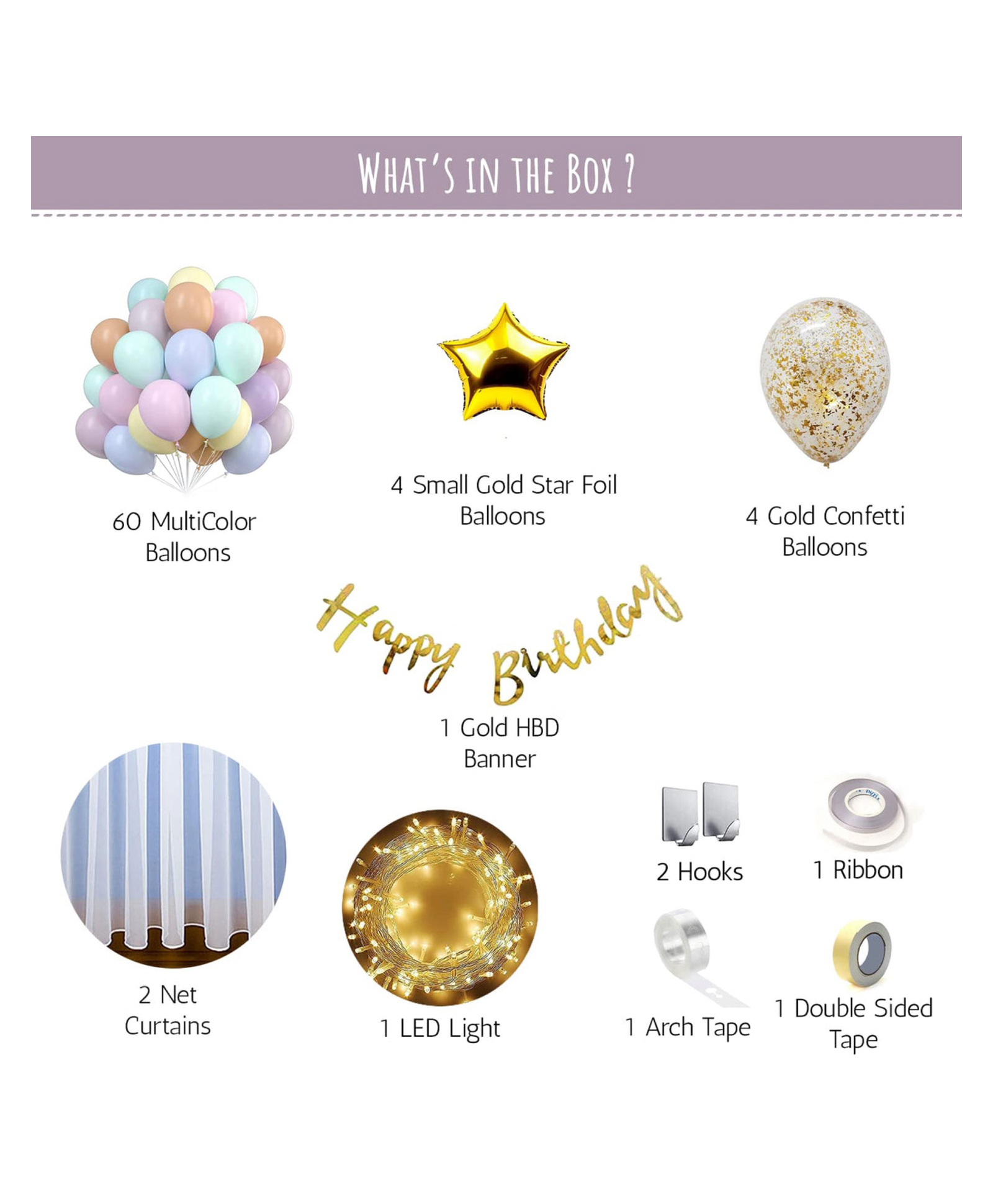Bubble Trouble Pastel Multicolor Balloons Birthday Decoration Items for Little one's with gold Star Foil Balloon Pack of -77-image-21