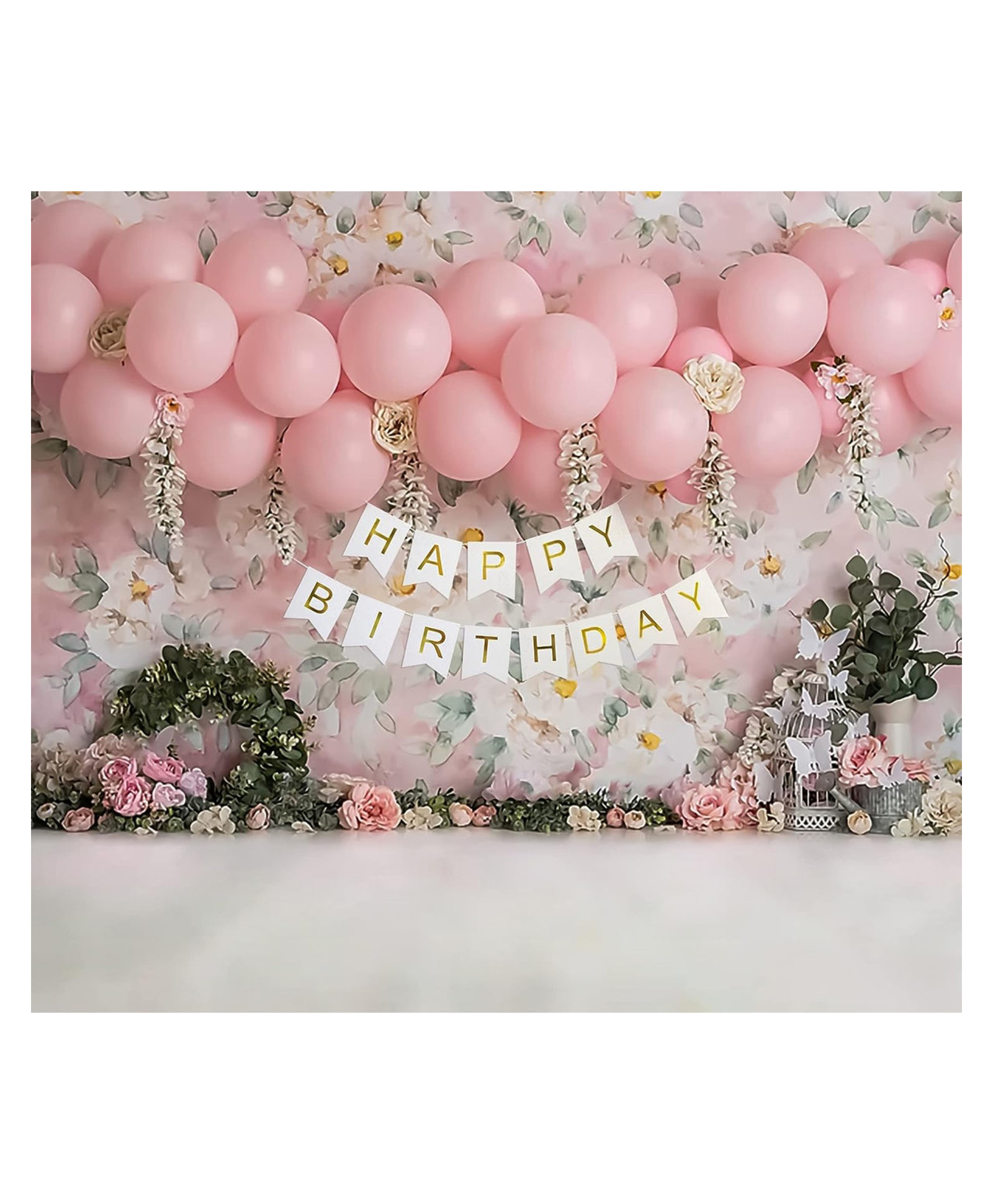 Bubble Trouble Pastel Pink Balloon Happy Birthday Decoration Kit Pink Pack of 53-image-23