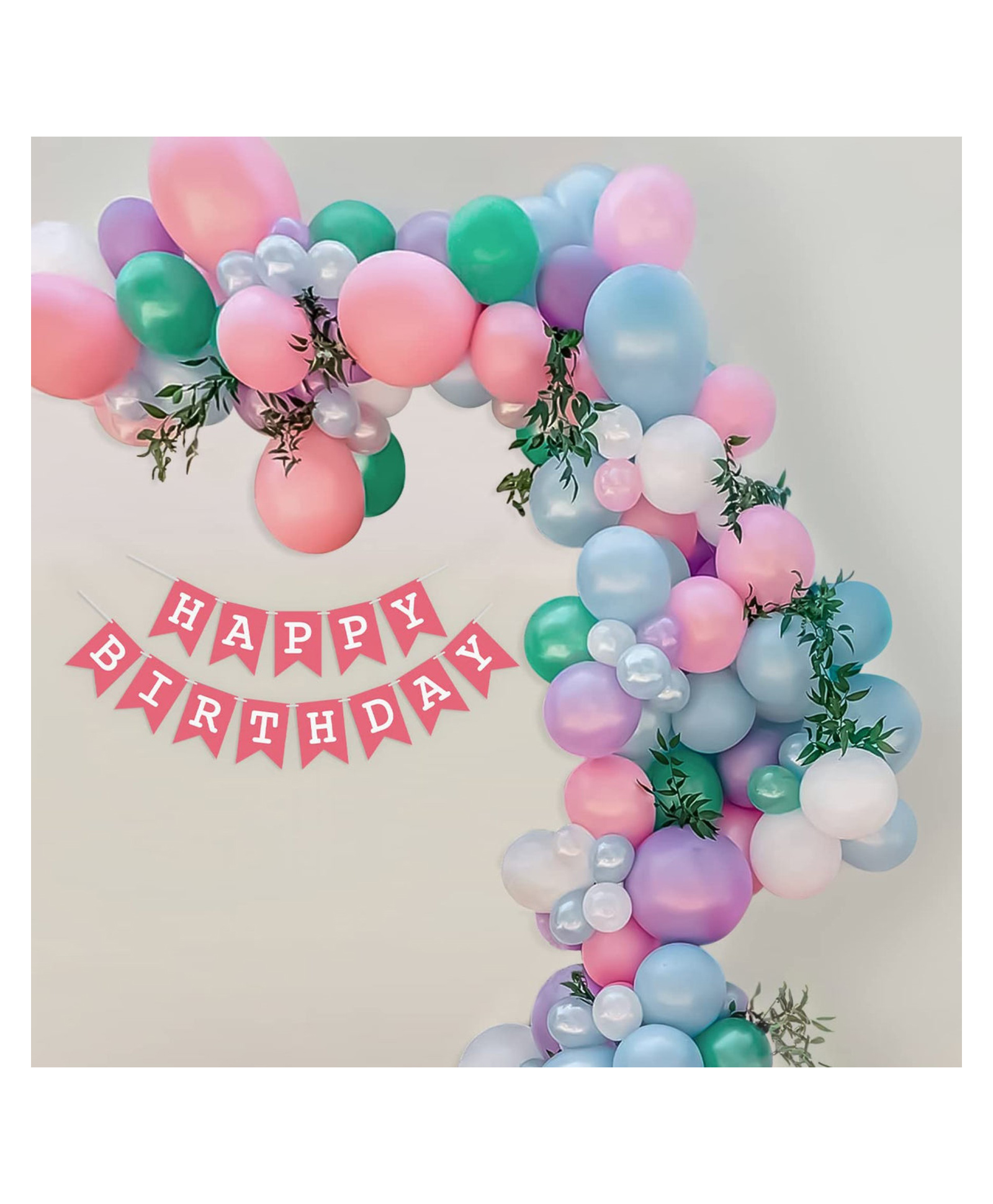 Bubble Trouble Happy Birthday Balloon Decoration Kit for Girls - Pack of 63 Multicolor  Pack of -63-image-11