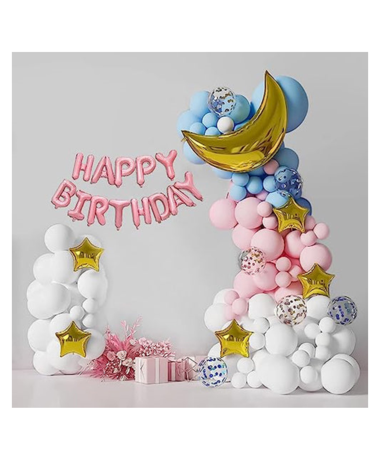 Bubble Trouble Star & Moon Birthday Decoration Kit Multicolours Pack of 68-picture-11