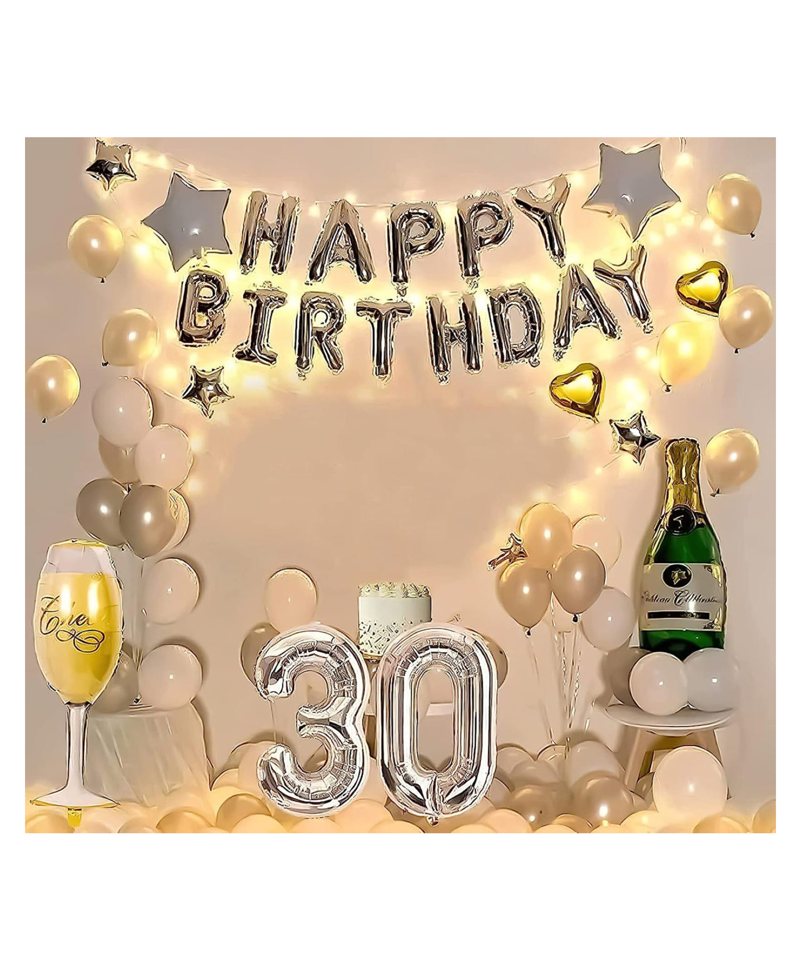 Bubble Trouble Happy 30th Birthday Decoration Foil Balloon Set Multicolor Pack of 64-image-43