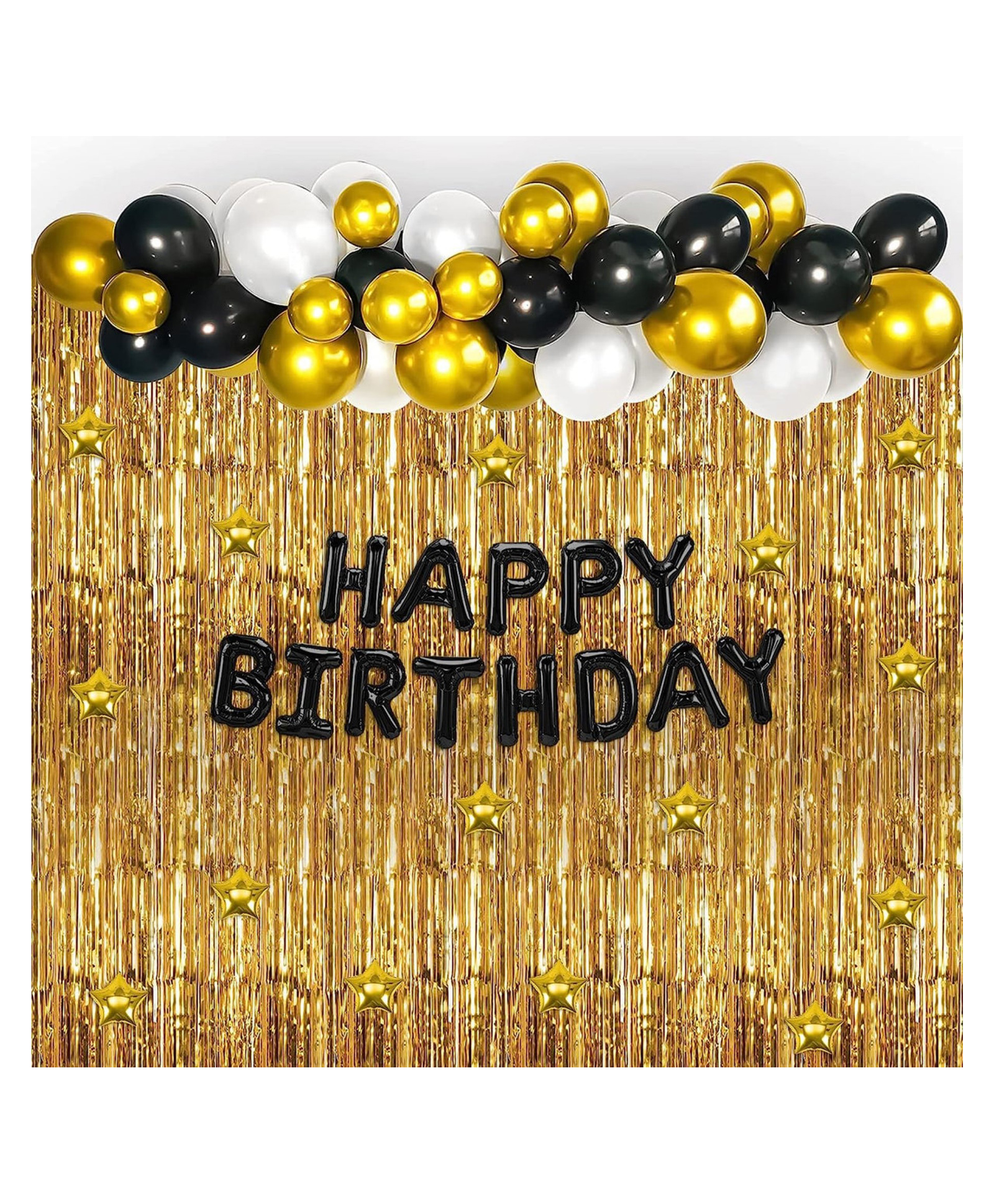 Bubble Trouble Black Golden Backdrop Balloon Birthday Decoration With Foil Balloon Multicolor  Pack of 45-picture-12