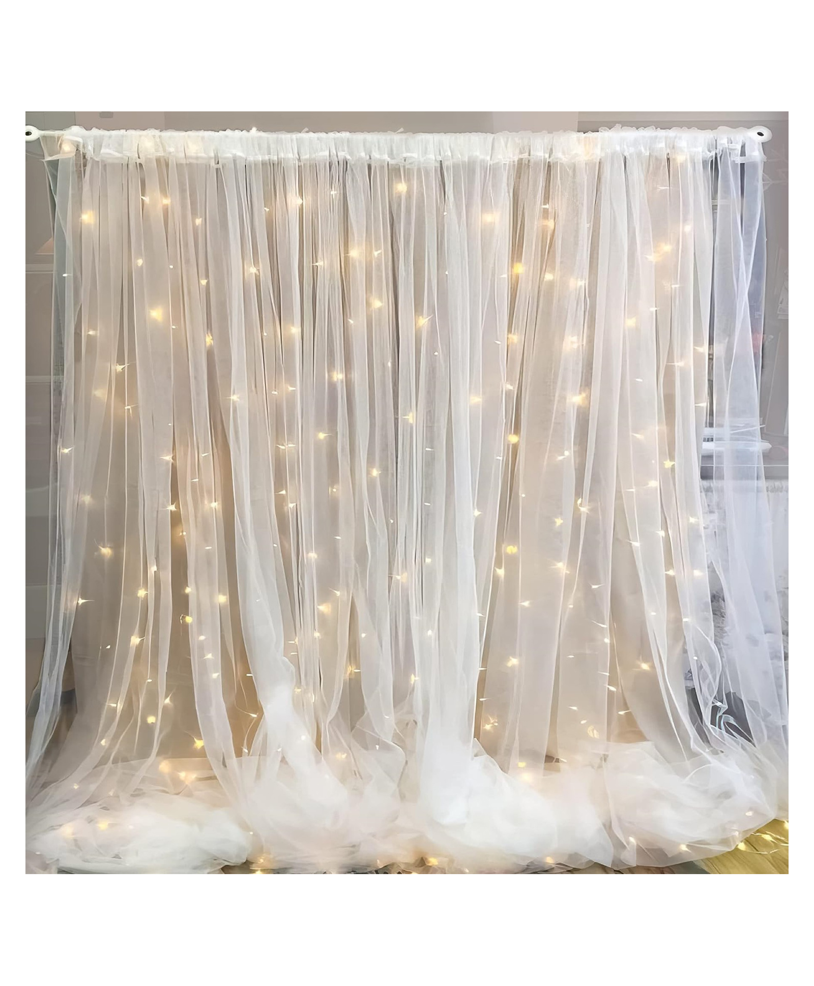 Bubble Trouble Premium Net Curtain Background DIY Home Décor Kit Warm White -Pack of 6