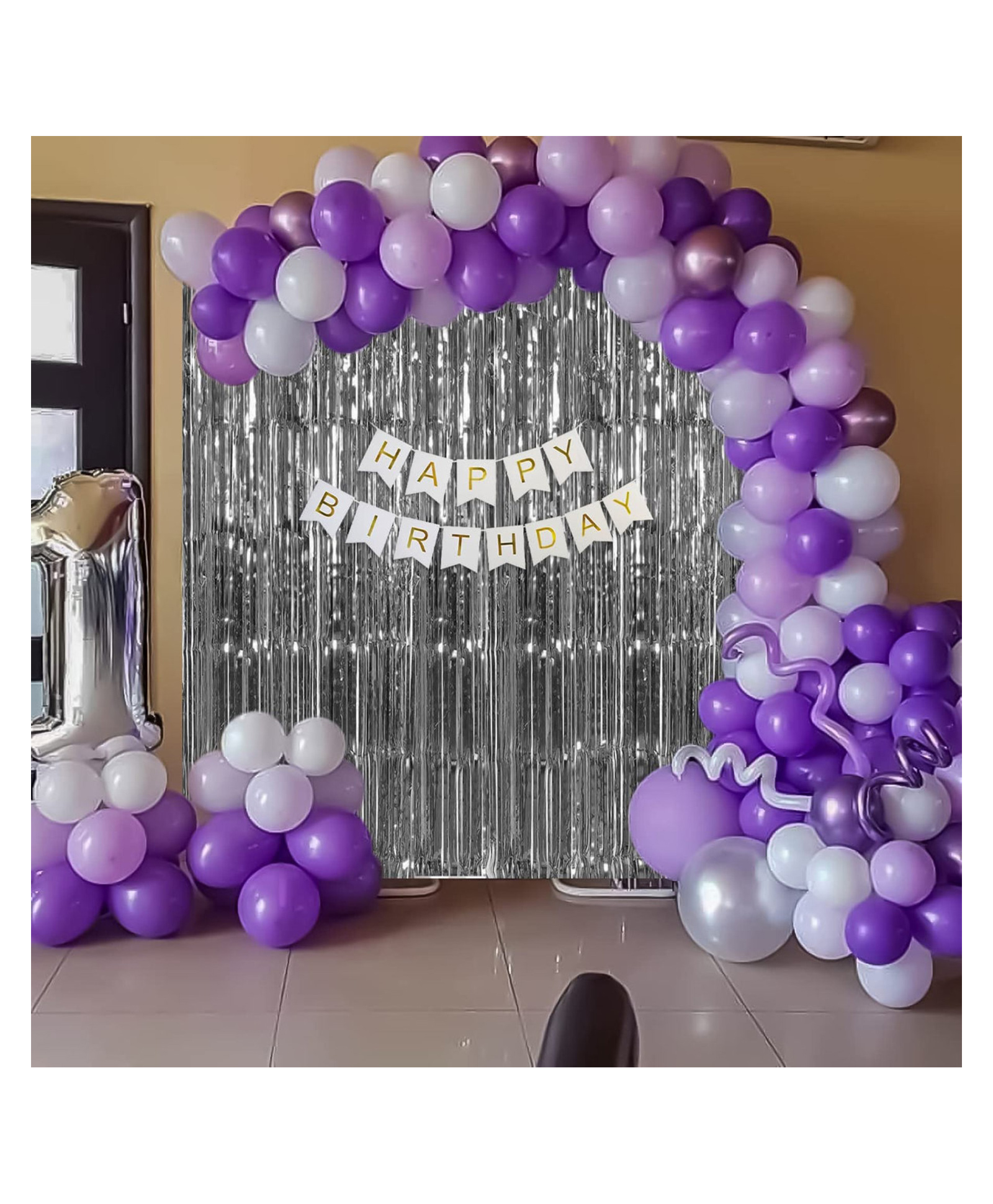 Bubble Trouble 1st birthday purple theme birthday decoration with backdrop for girls Rubber Pack of 70-image-16