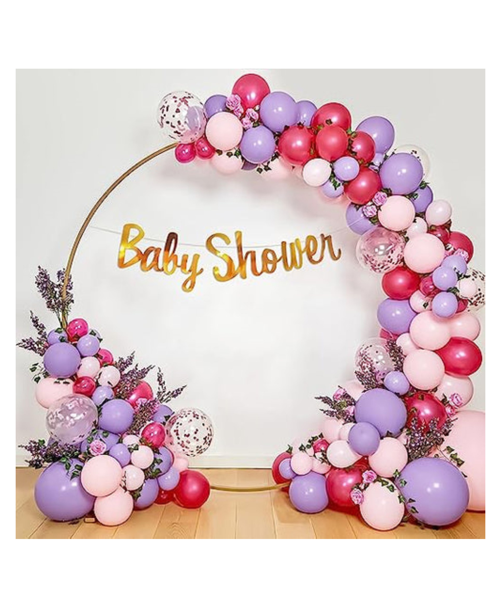 Bubble Trouble pink & purple theme baby shower party decoration items Multicolor  Pack of 65-image-33