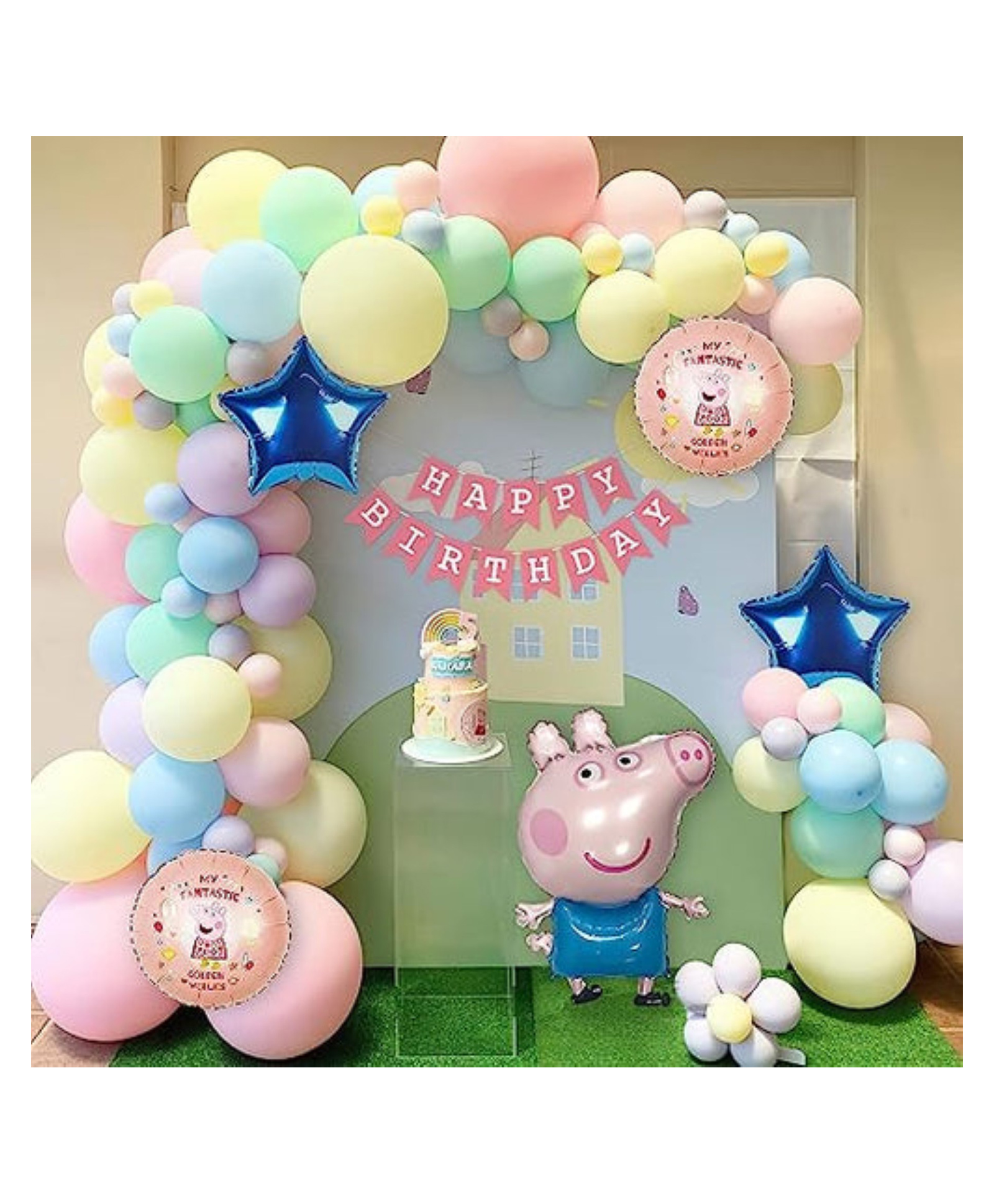 Bubble Trouble Birthday Decorations for Boys & Girls with a Magical Peppa Pig Spirit Green  Pink  Yellow  Blue  Purple Pack of 54-image-5
