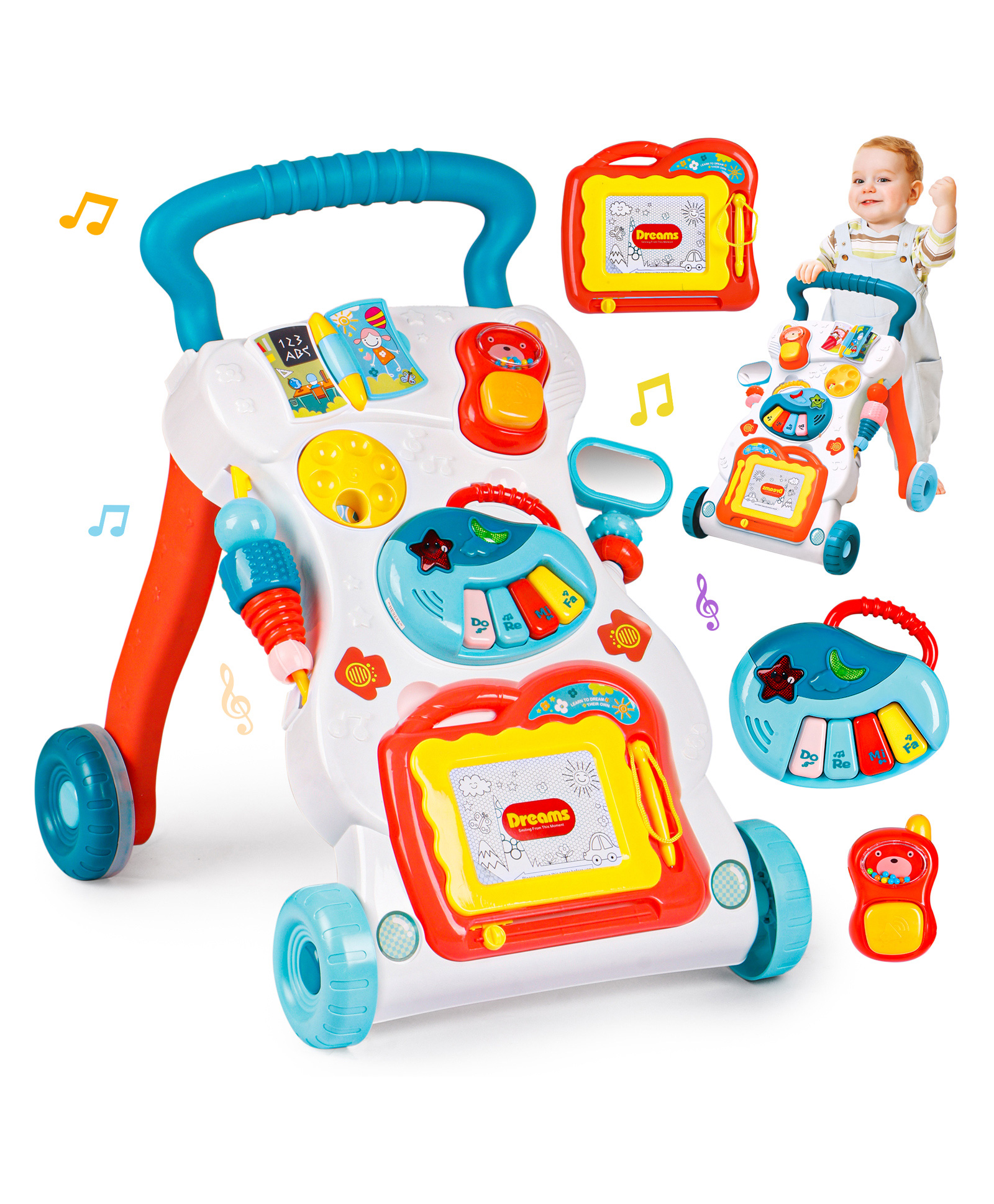 FANTASY INDIA FUN4 in 1 Activity Baby Walker - Assorted Color-image-45