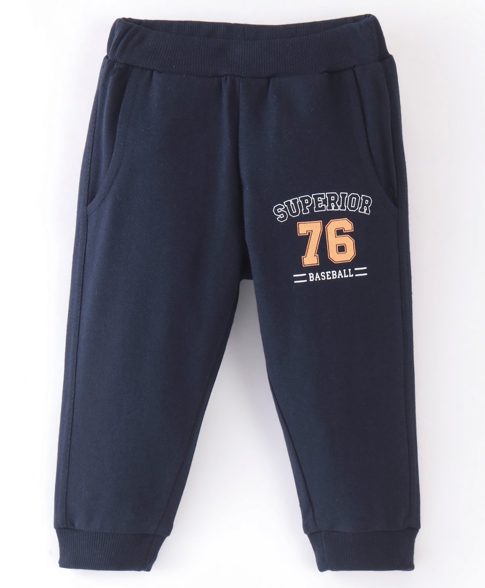 Zero Cotton Full Length Lounge Pant Text Printed - Navy Blue-image-28