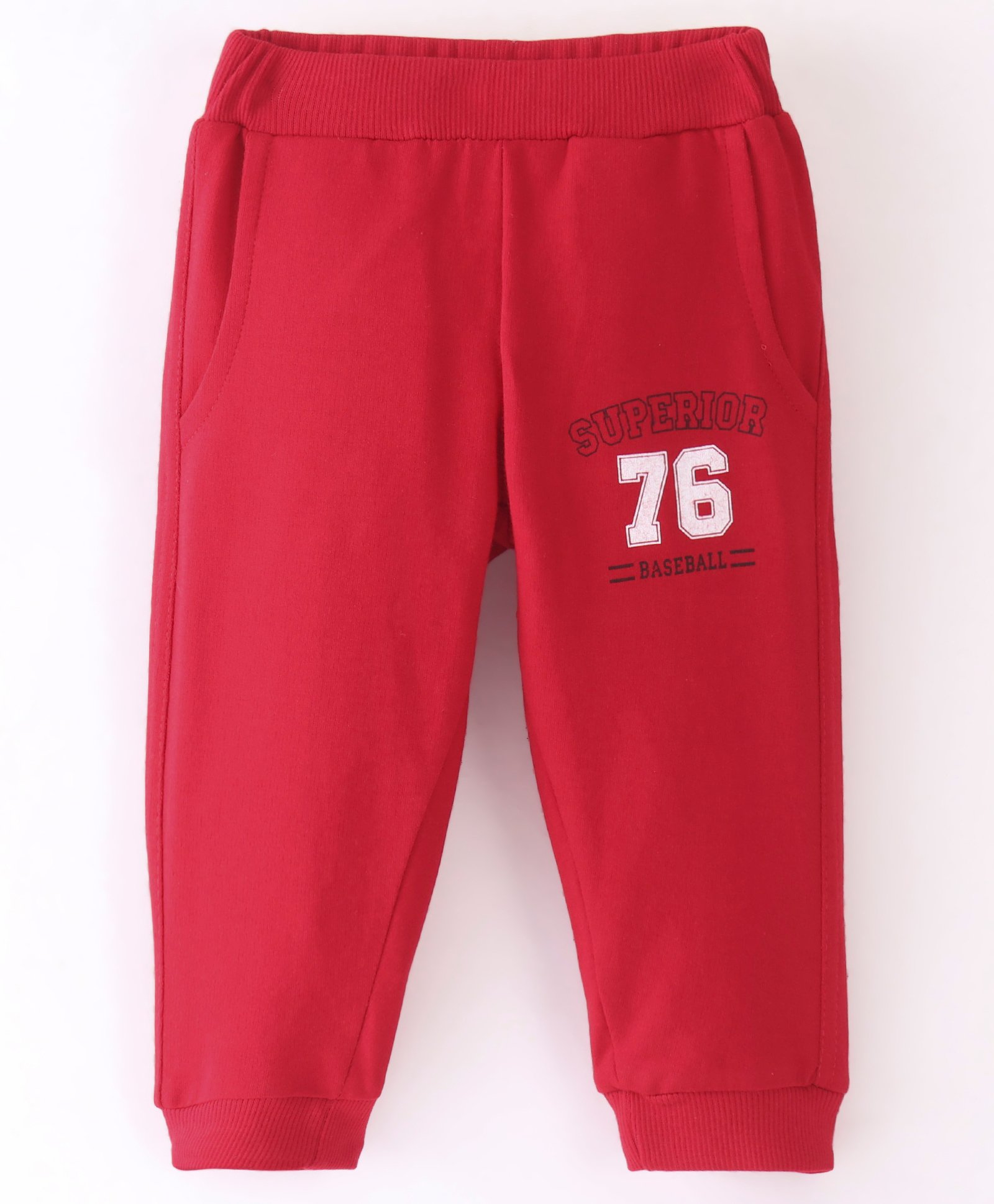 Zero Cotton Full Length Lounge Pant Text Printed - Red-image-37