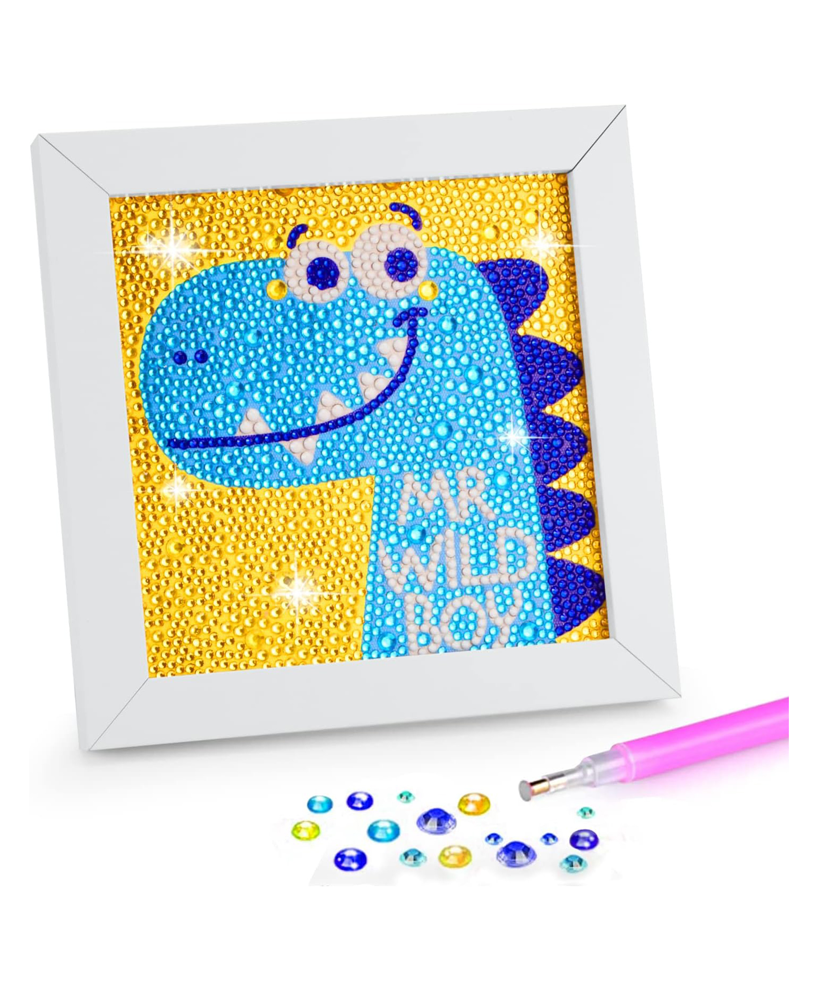 Muren Cute Kawaii Animals Sparkling Diamond Painting Kits with Frame - Adorable DIY Art Kit (Design and Color May Vary)-picture-4