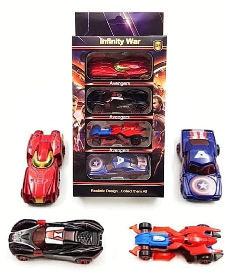 Negocio Mini Metal Avenger Car Pack of 4 (Color May Vary)-image-35